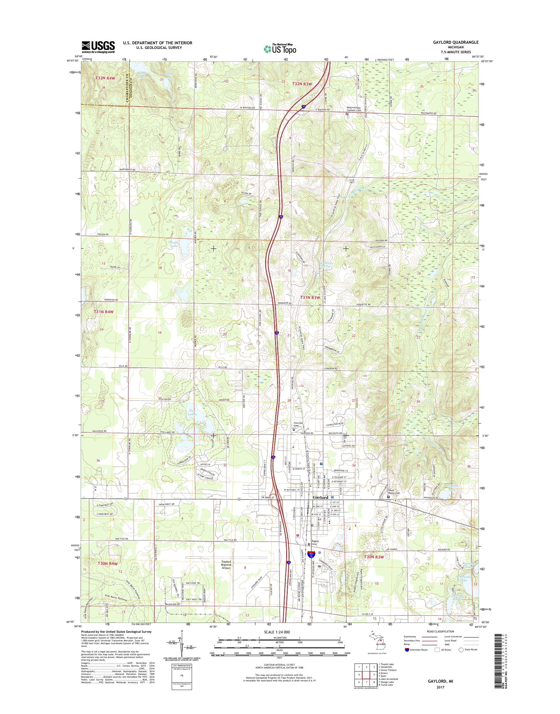 Gaylord Michigan Zip Code Map United States Map