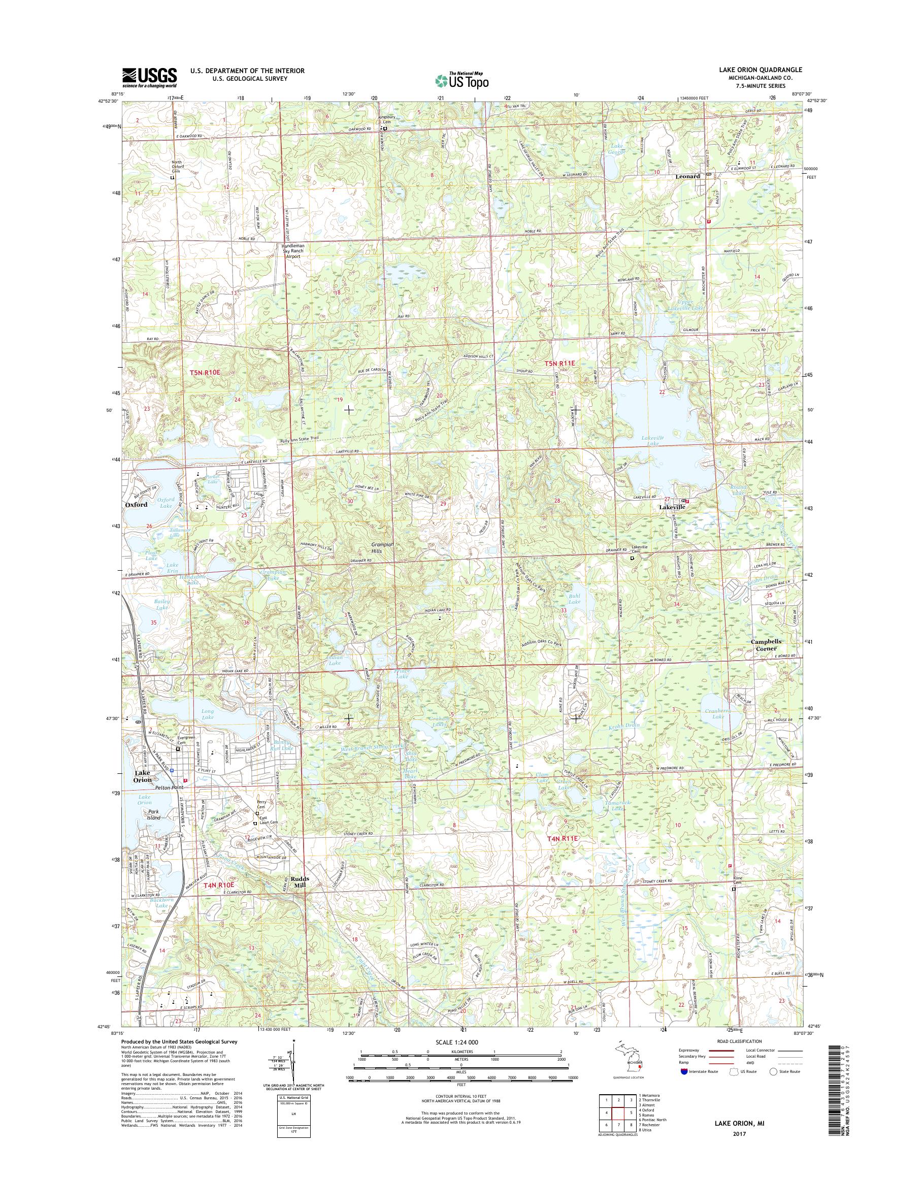 mytopo-lake-orion-michigan-usgs-quad-topo-map