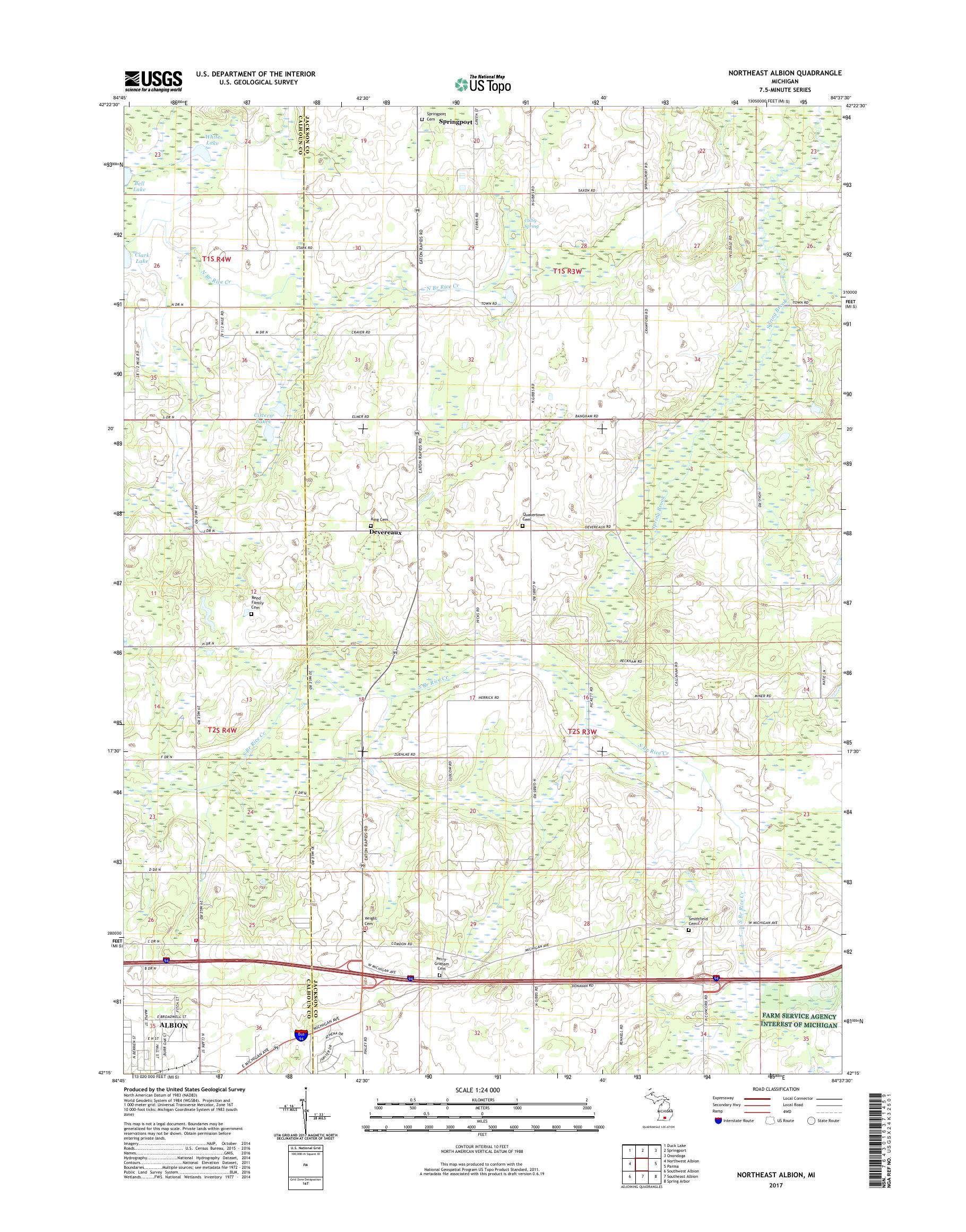MyTopo Northeast Albion, Michigan USGS Quad Topo Map