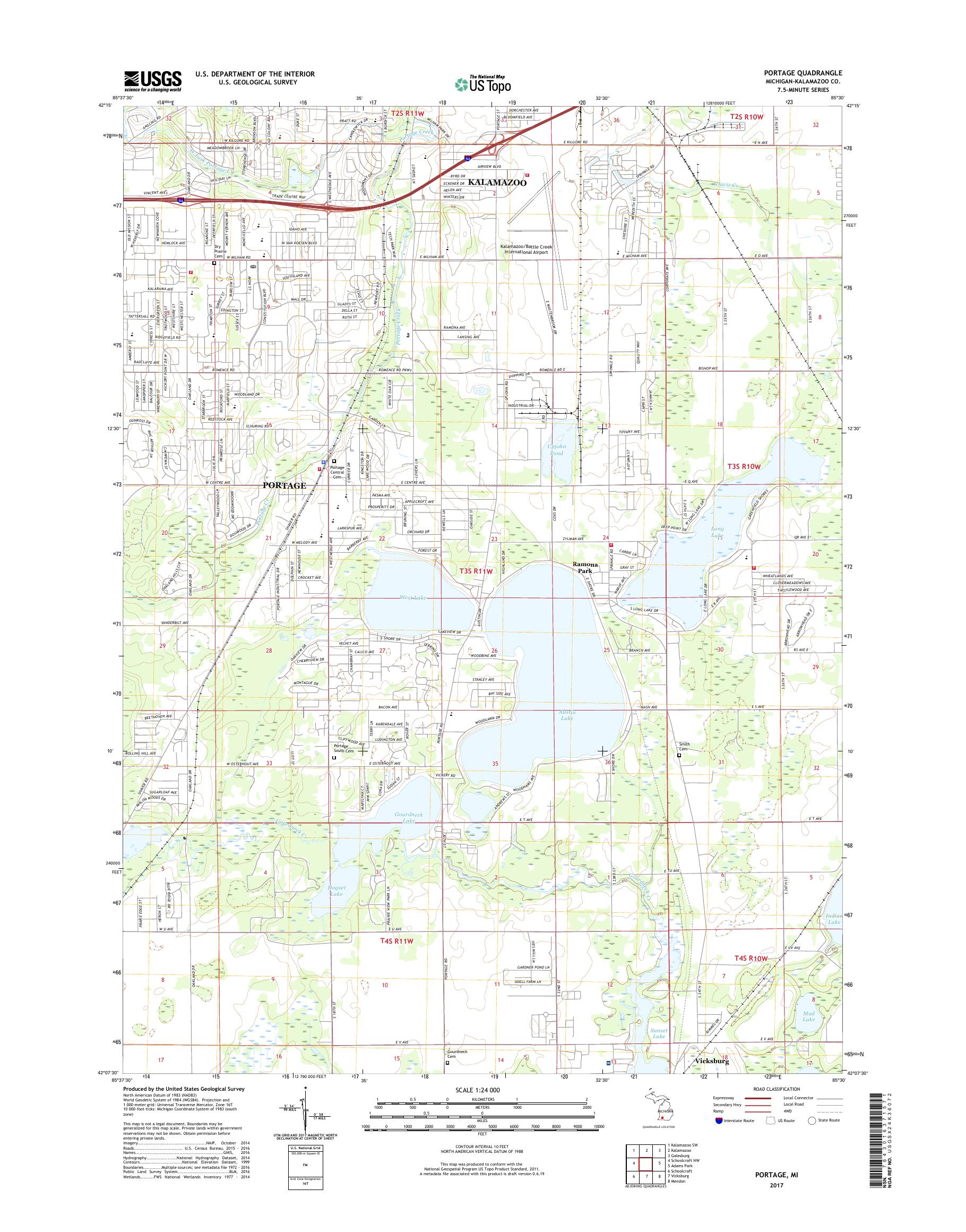 MyTopo Portage, Michigan USGS Quad Topo Map