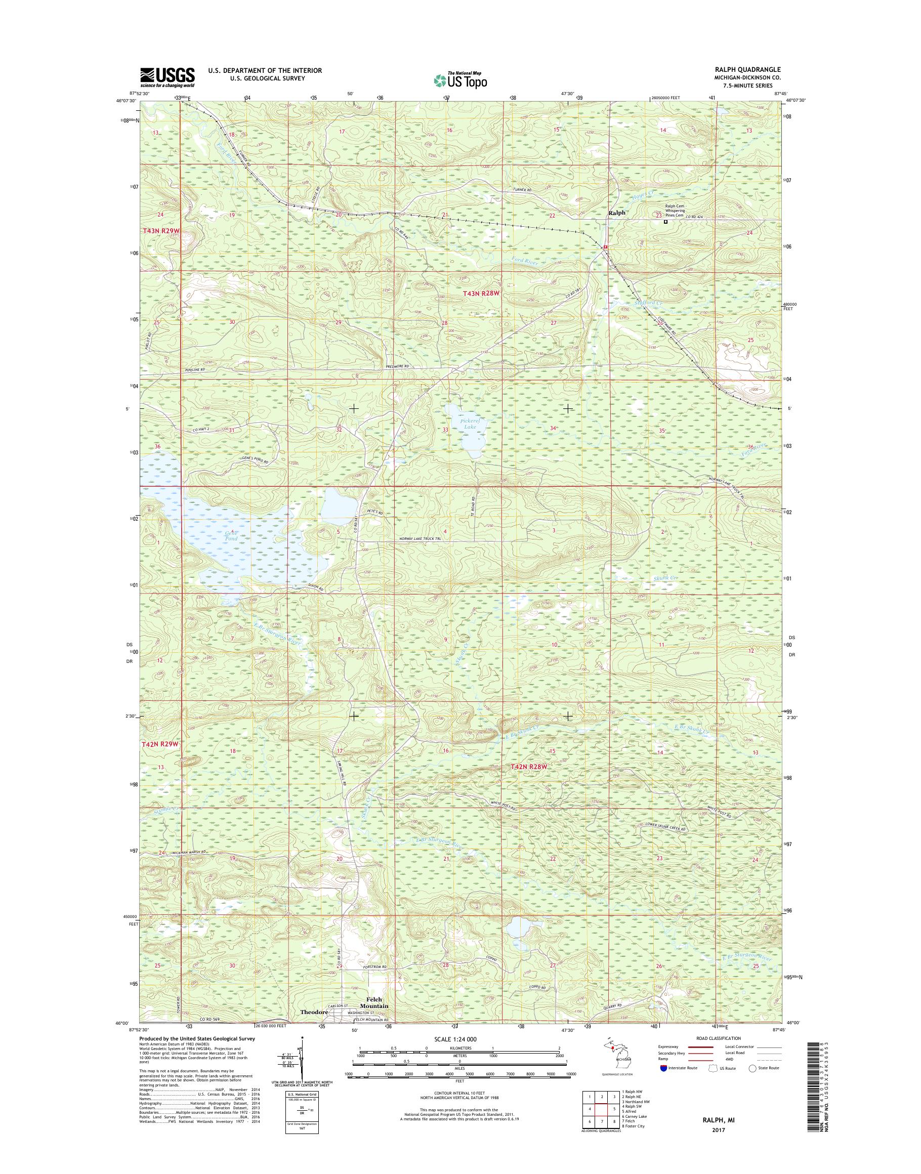 MyTopo Ralph, Michigan USGS Quad Topo Map