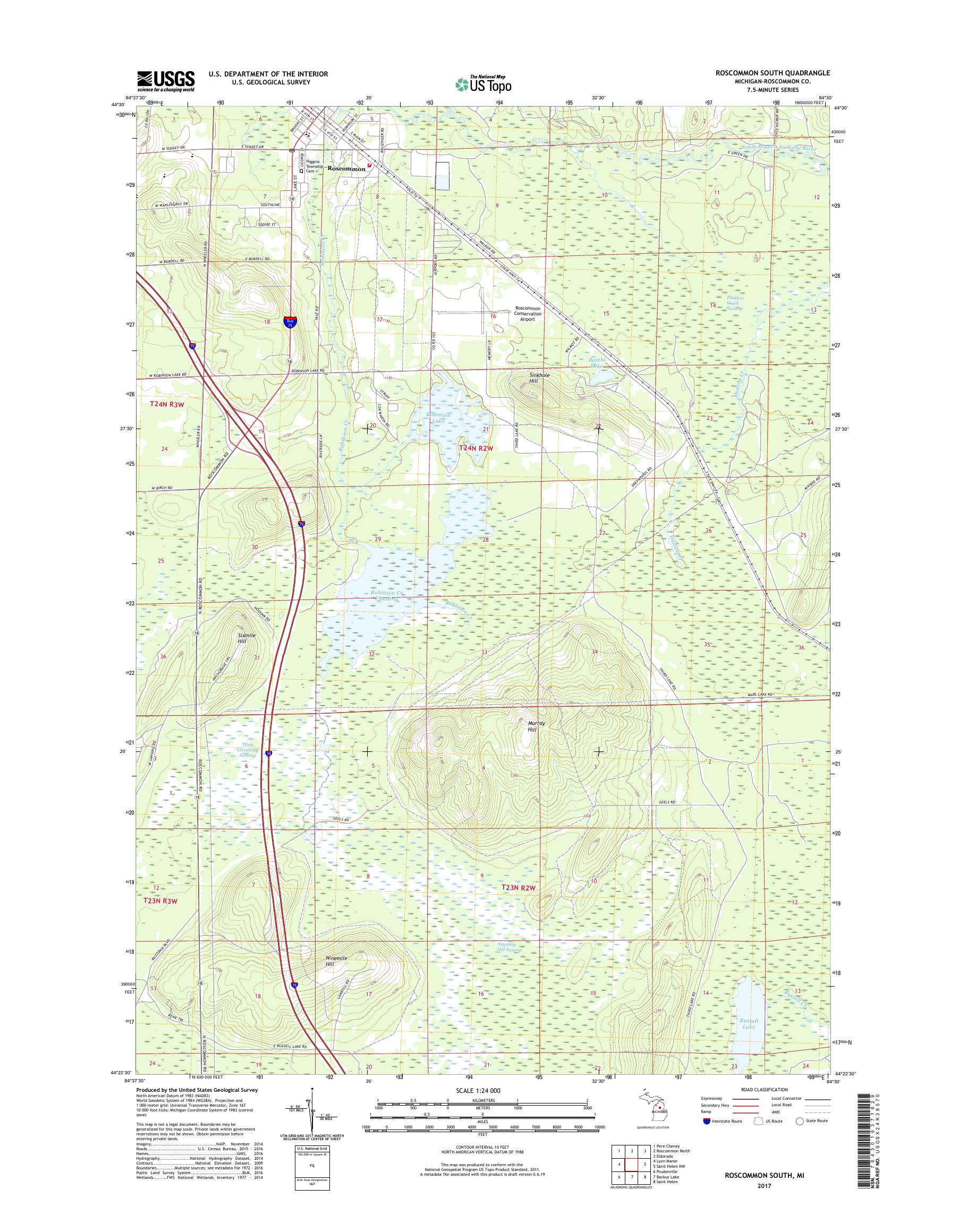 MyTopo South, Michigan USGS Quad Topo Map