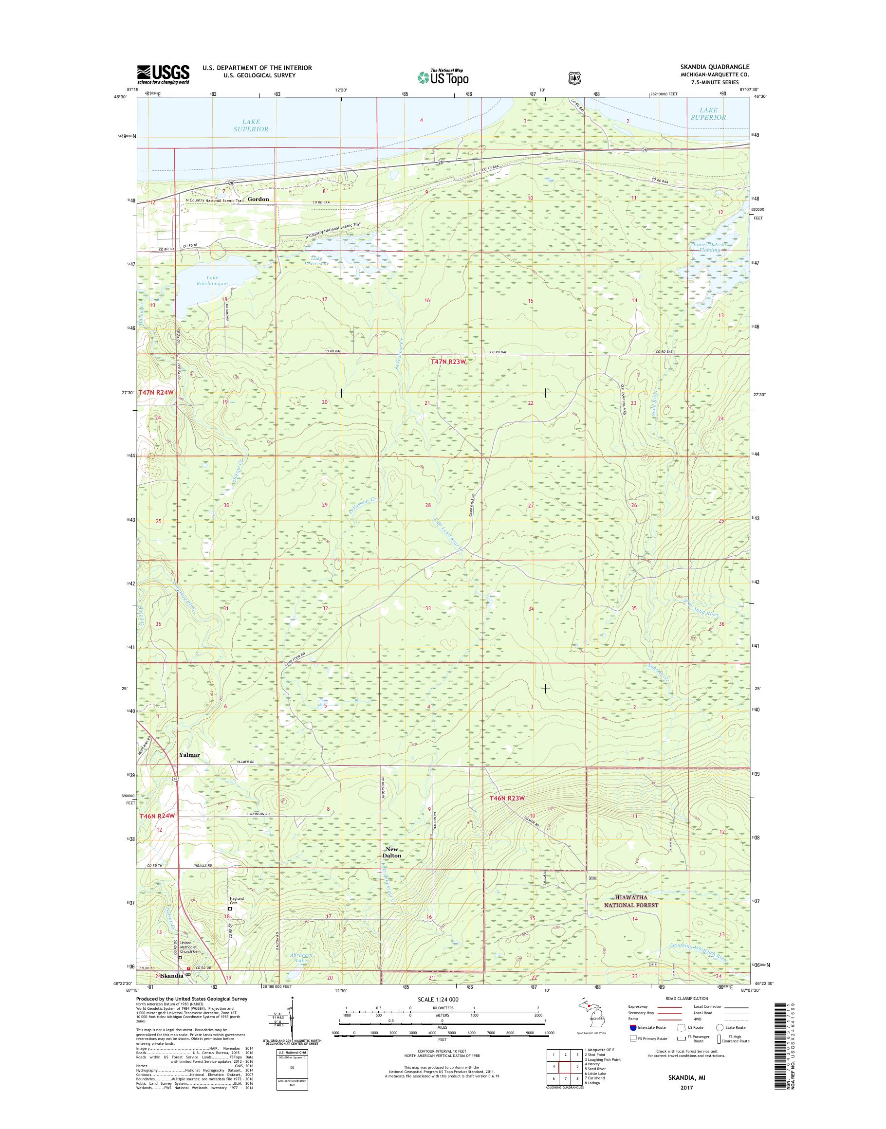 MyTopo Skandia, Michigan USGS Quad Topo Map