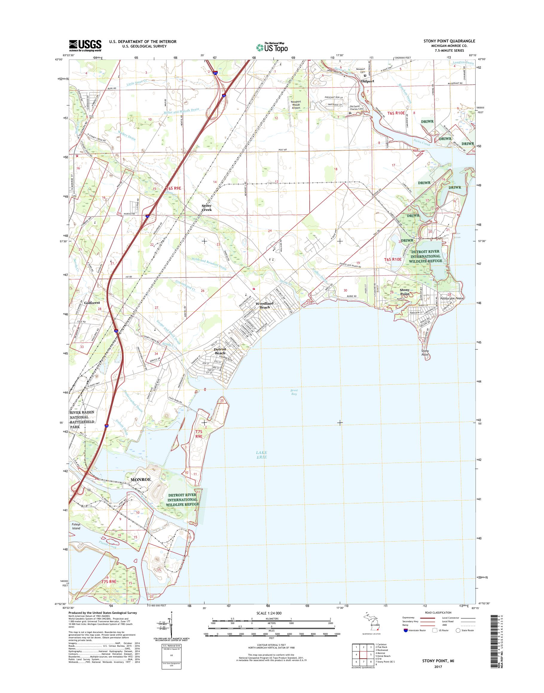 MyTopo Stony Point, Michigan USGS Quad Topo Map