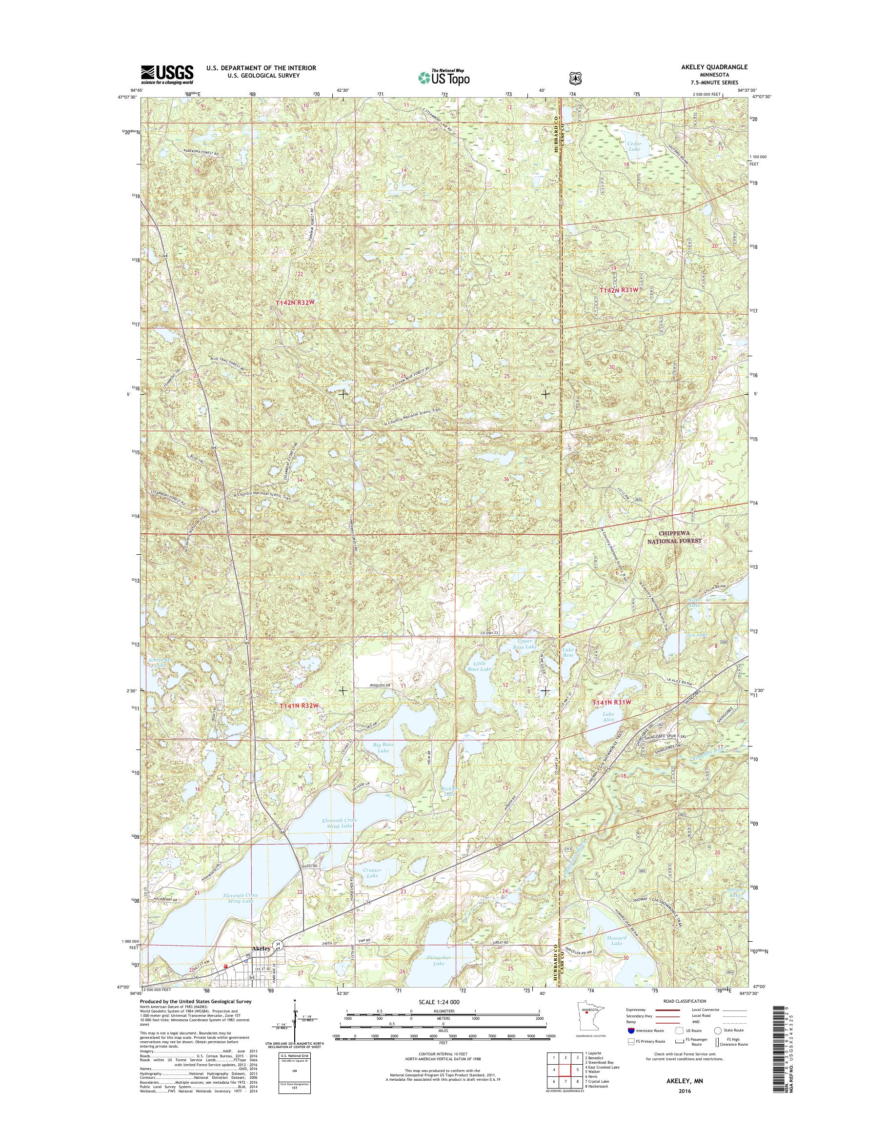 MyTopo Akeley, Minnesota USGS Quad Topo Map