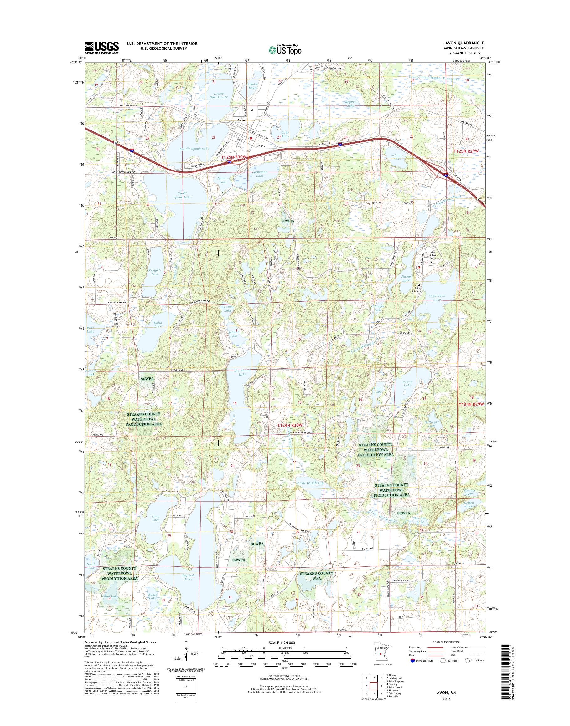 MyTopo Avon, Minnesota USGS Quad Topo Map