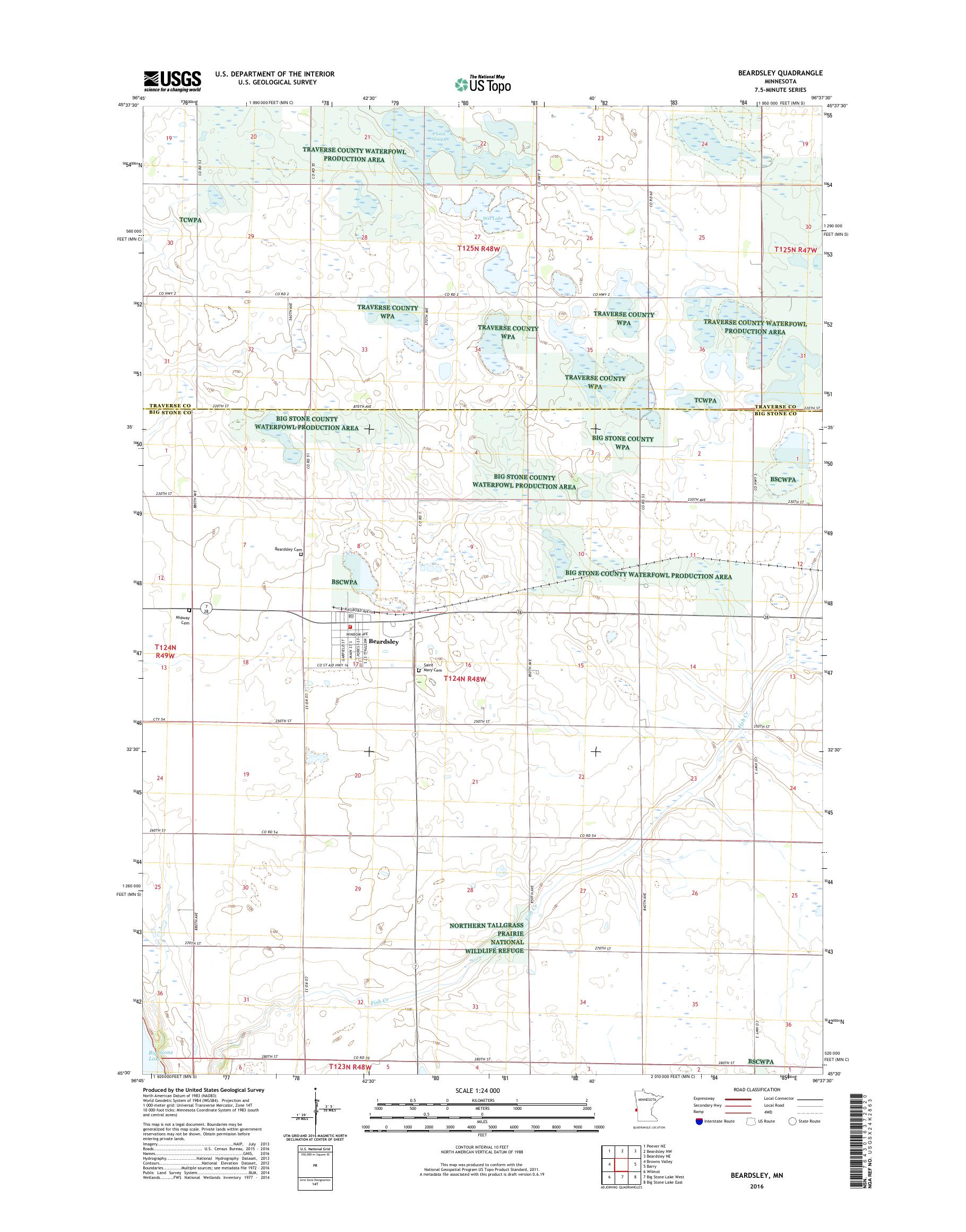 MyTopo Beardsley, Minnesota USGS Quad Topo Map