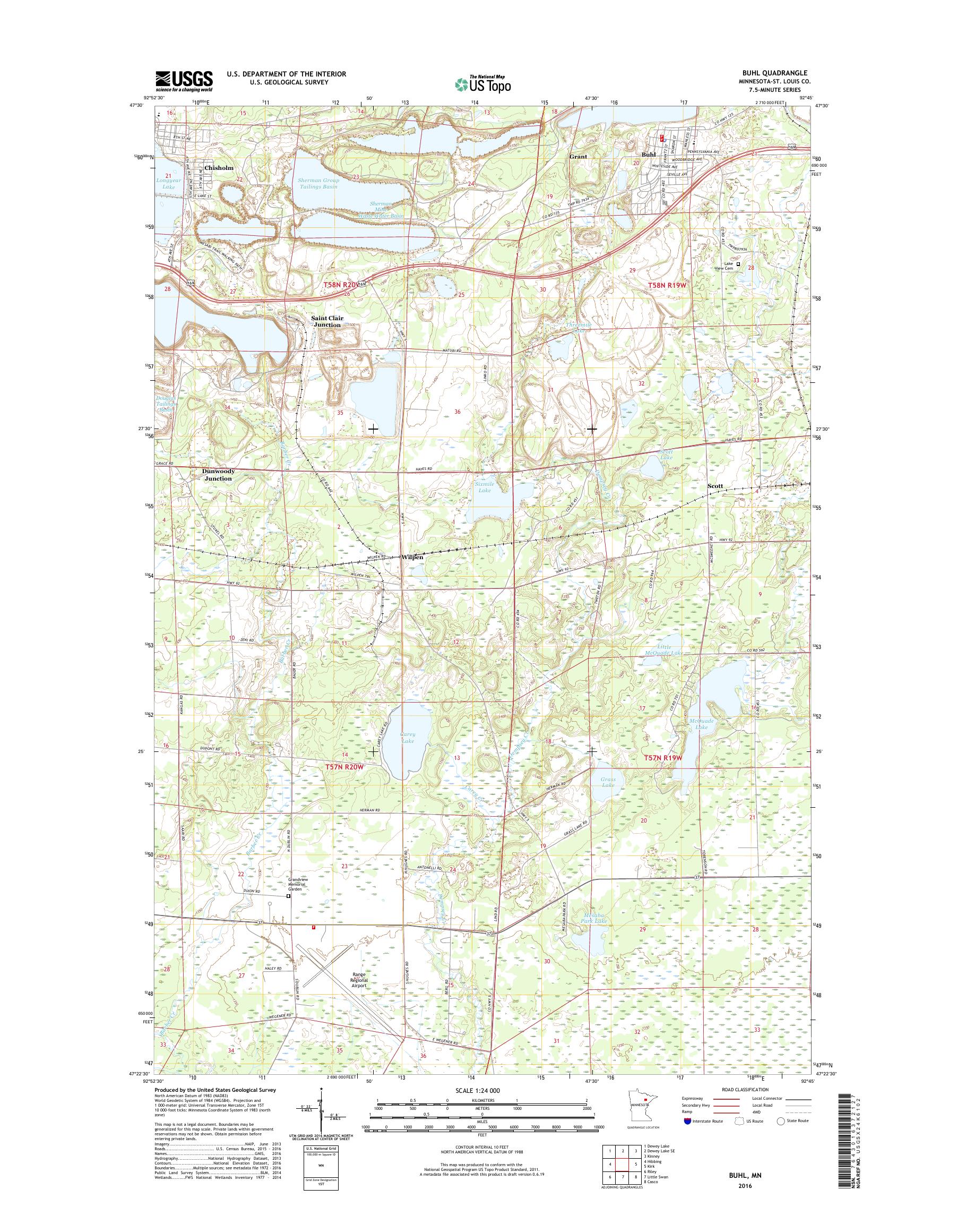 MyTopo Buhl, Minnesota USGS Quad Topo Map