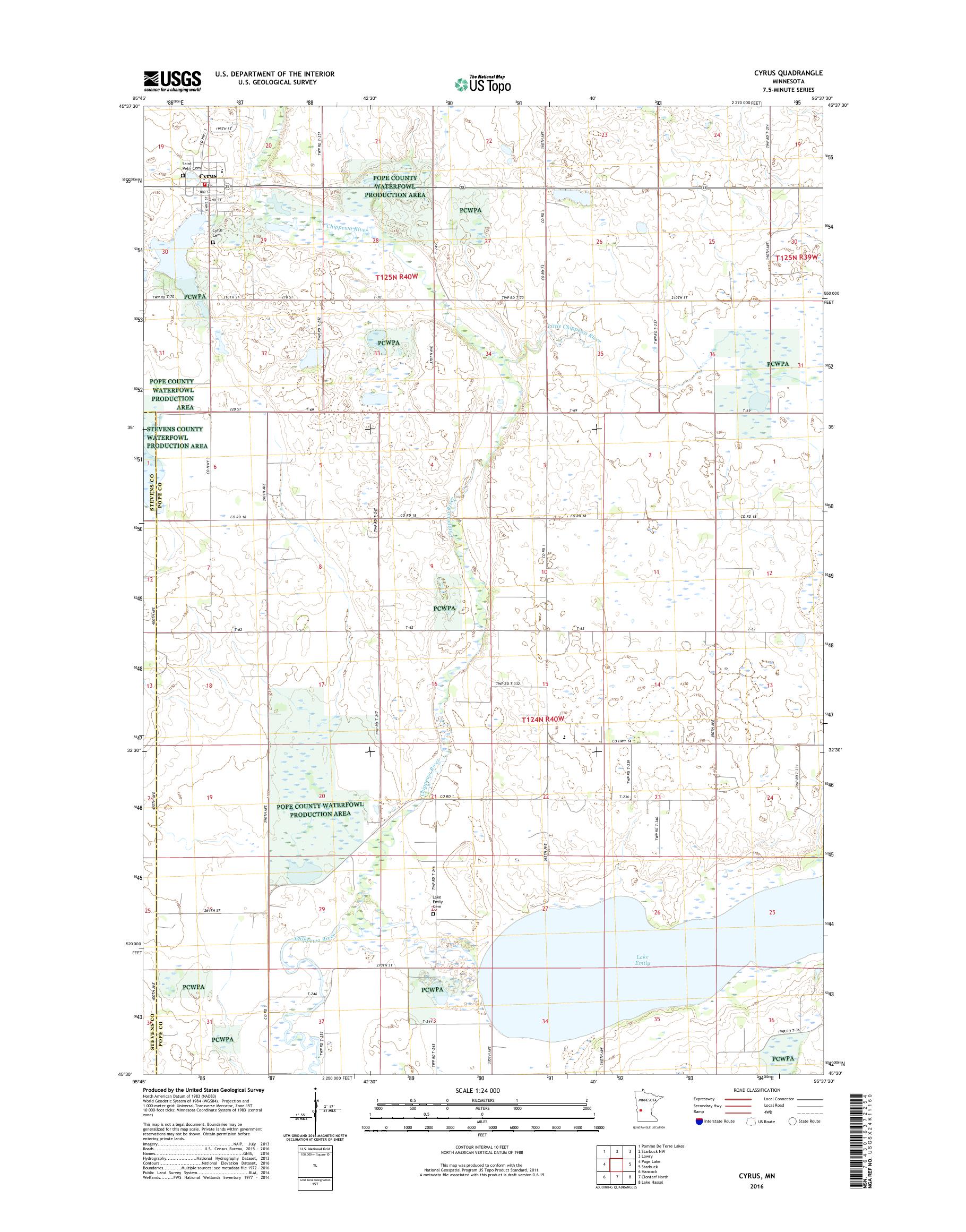 MyTopo Cyrus, Minnesota USGS Quad Topo Map