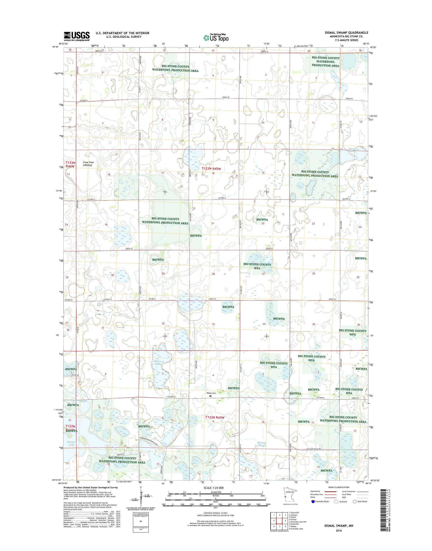MyTopo Dismal Swamp, Minnesota USGS Quad Topo Map
