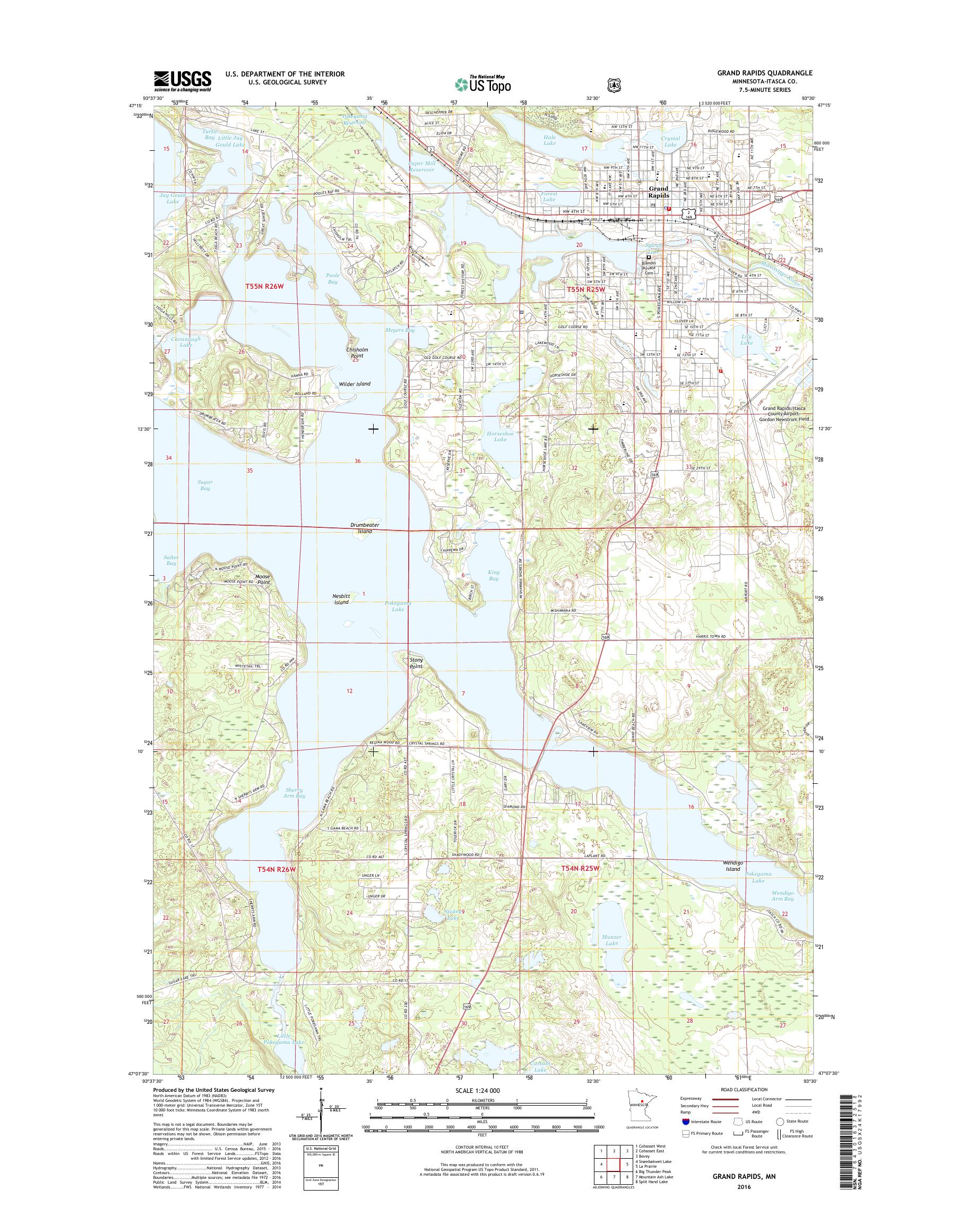 MyTopo Grand Rapids, Minnesota USGS Quad Topo Map