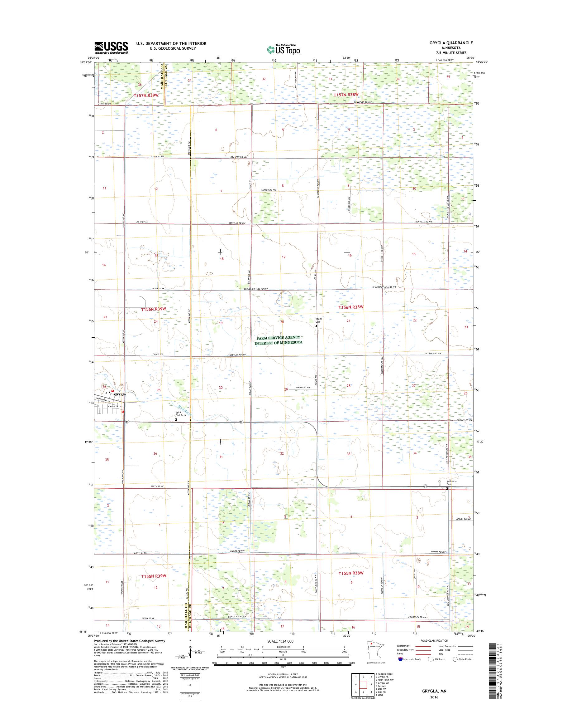 MyTopo Grygla, Minnesota USGS Quad Topo Map