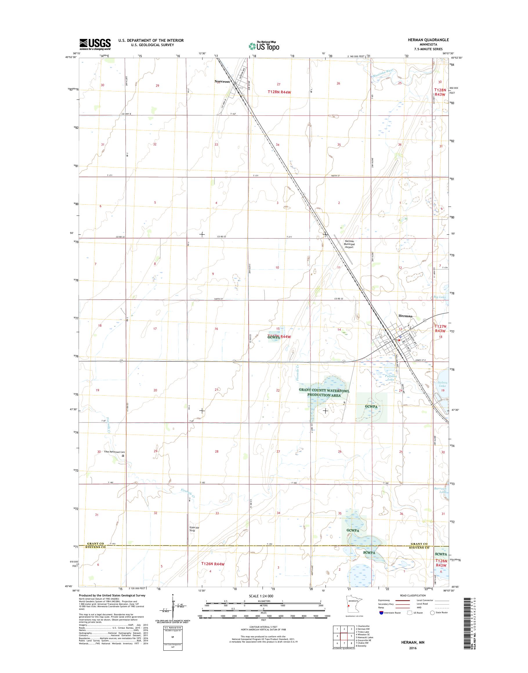 MyTopo Herman, Minnesota USGS Quad Topo Map