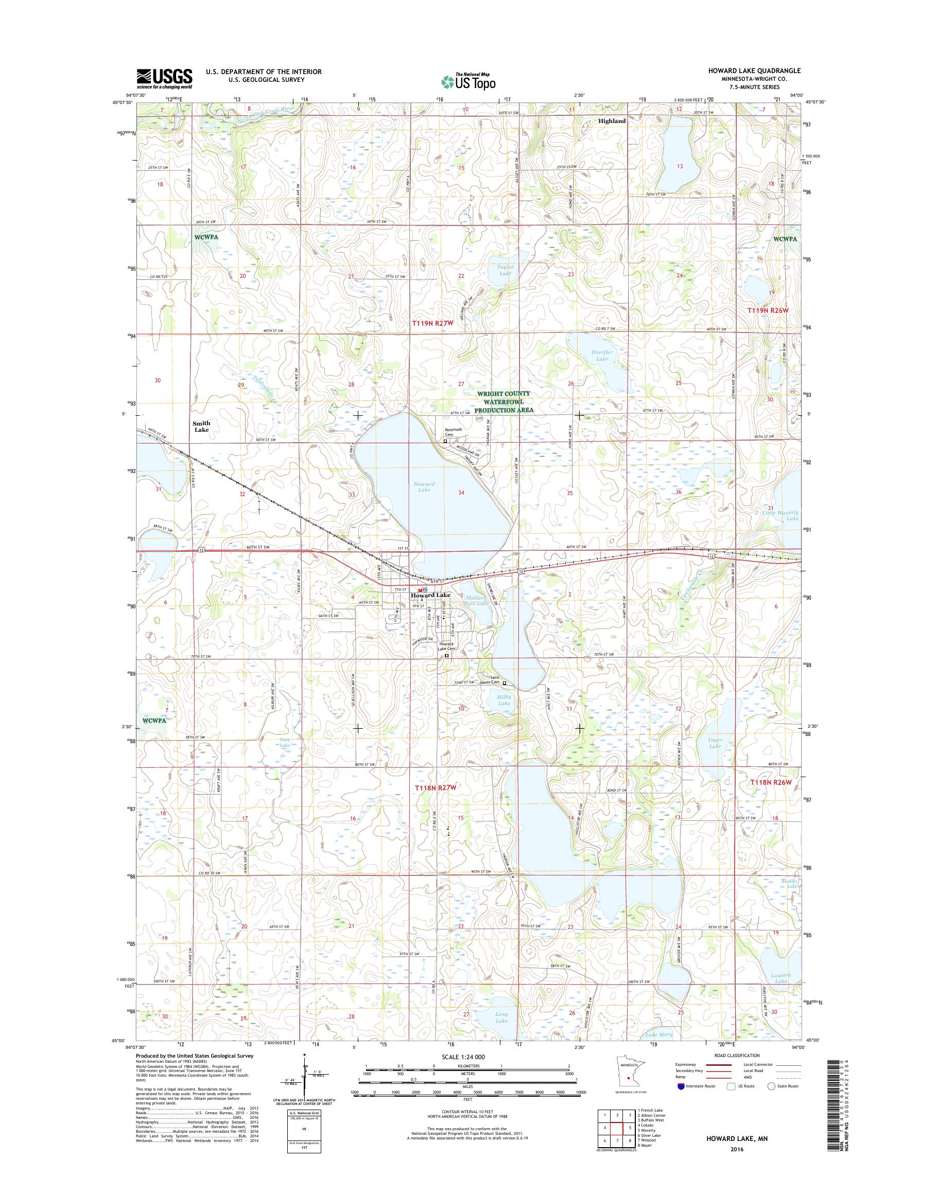 MyTopo Howard Lake, Minnesota USGS Quad Topo Map