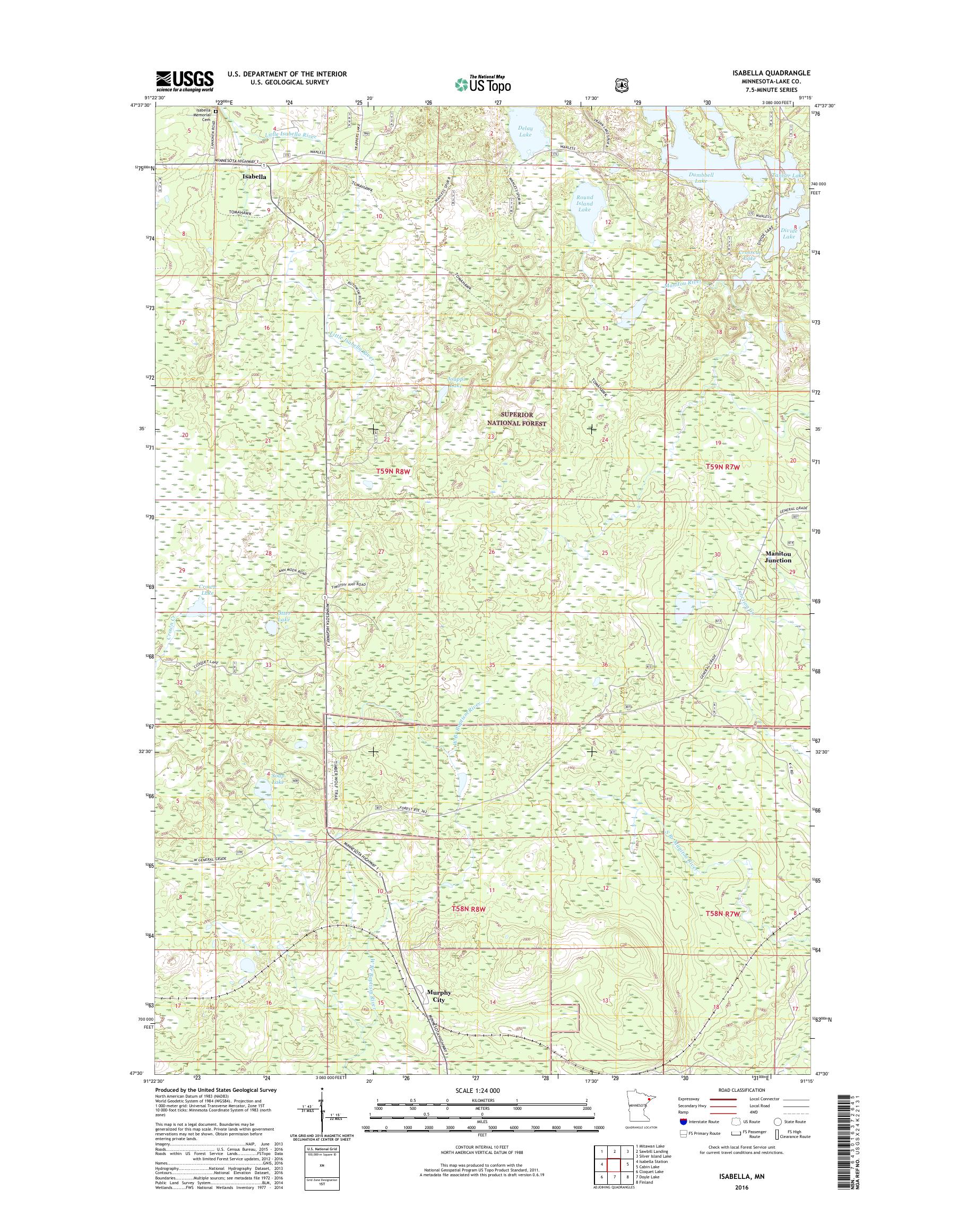 MyTopo Isabella, Minnesota USGS Quad Topo Map