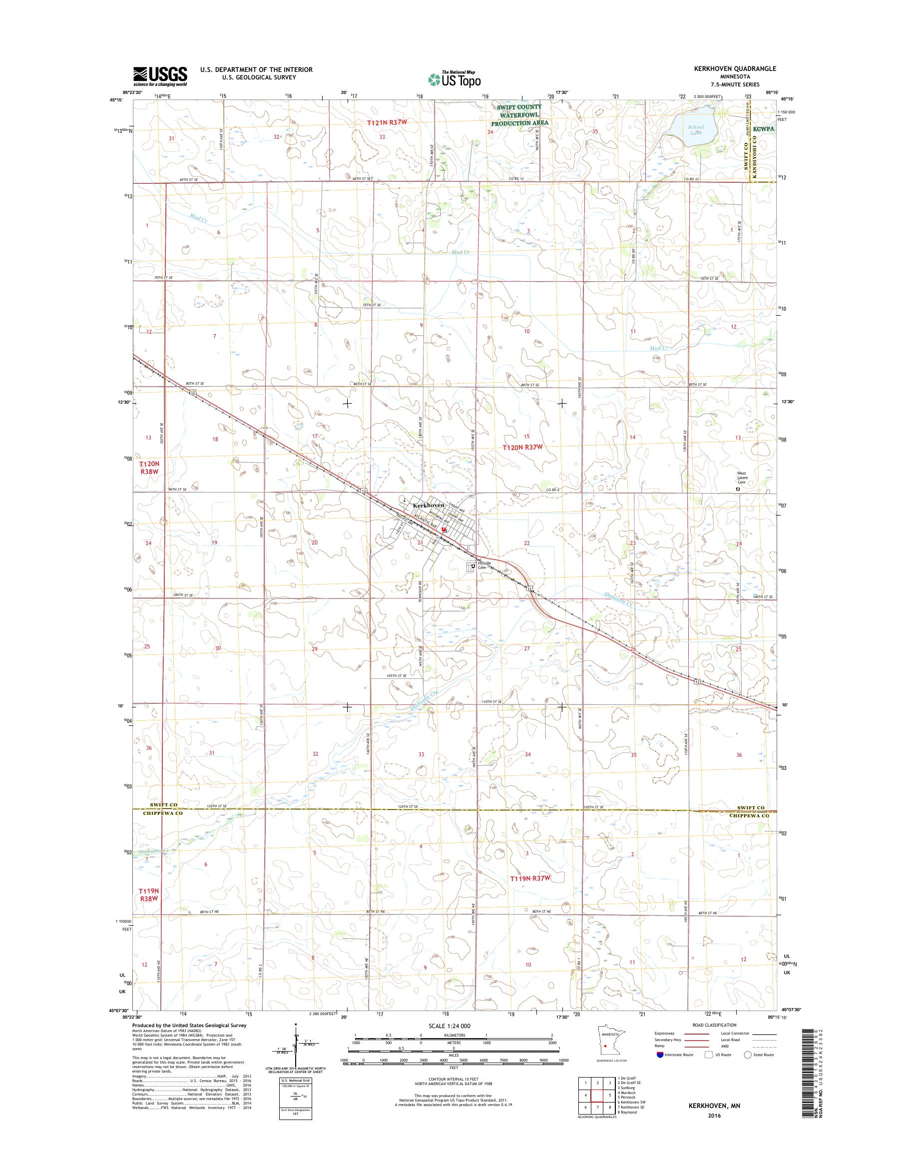 MyTopo Kerkhoven, Minnesota USGS Quad Topo Map