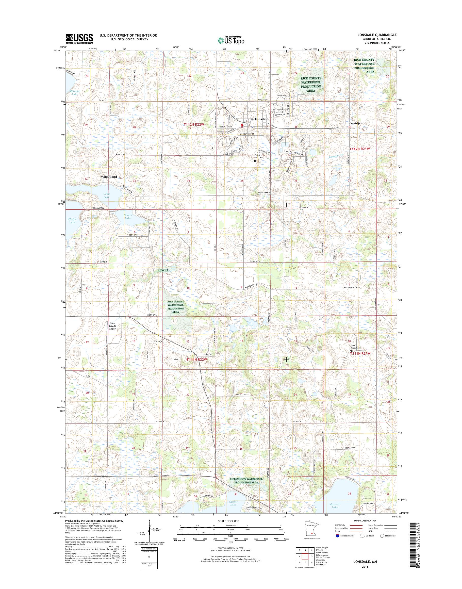 MyTopo Lonsdale, Minnesota USGS Quad Topo Map