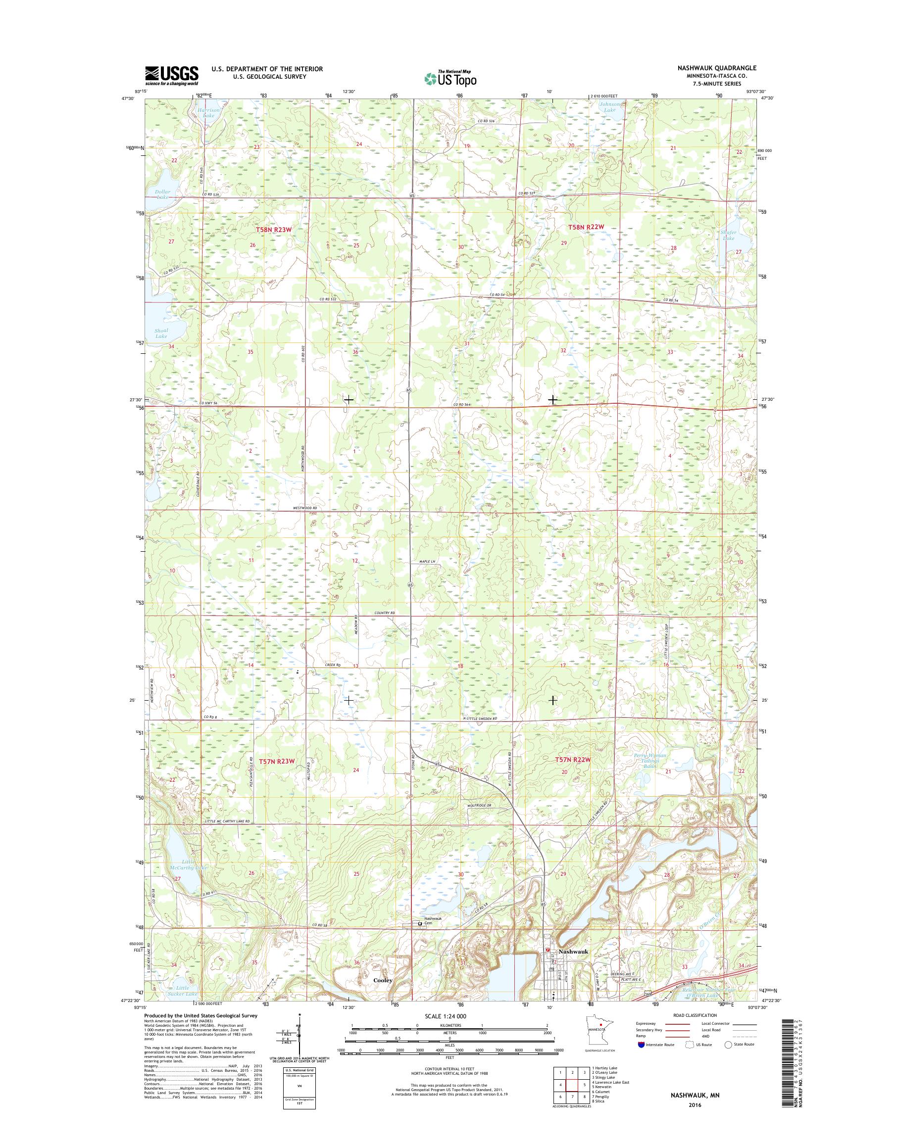 MyTopo Nashwauk, Minnesota USGS Quad Topo Map