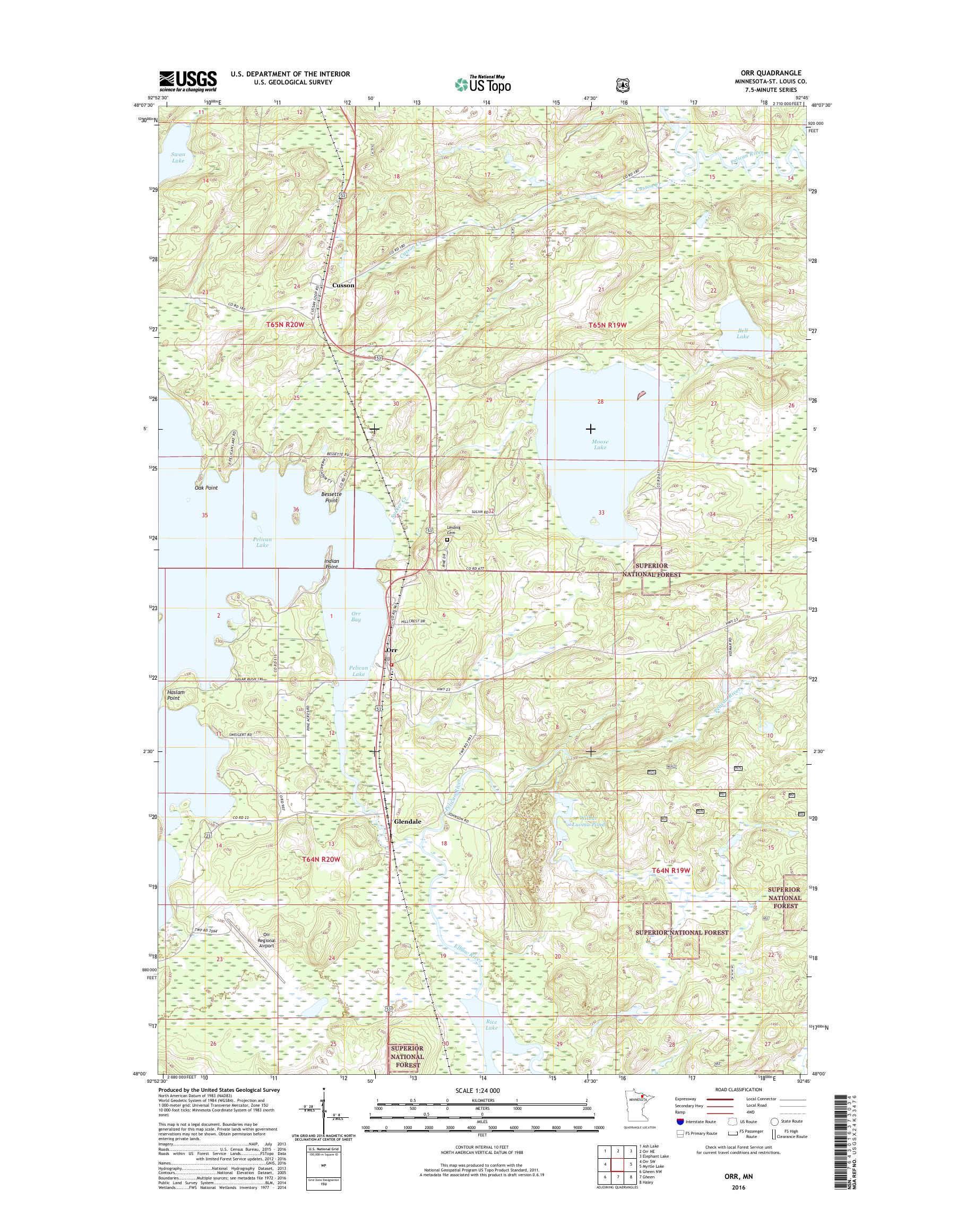MyTopo Orr, Minnesota USGS Quad Topo Map