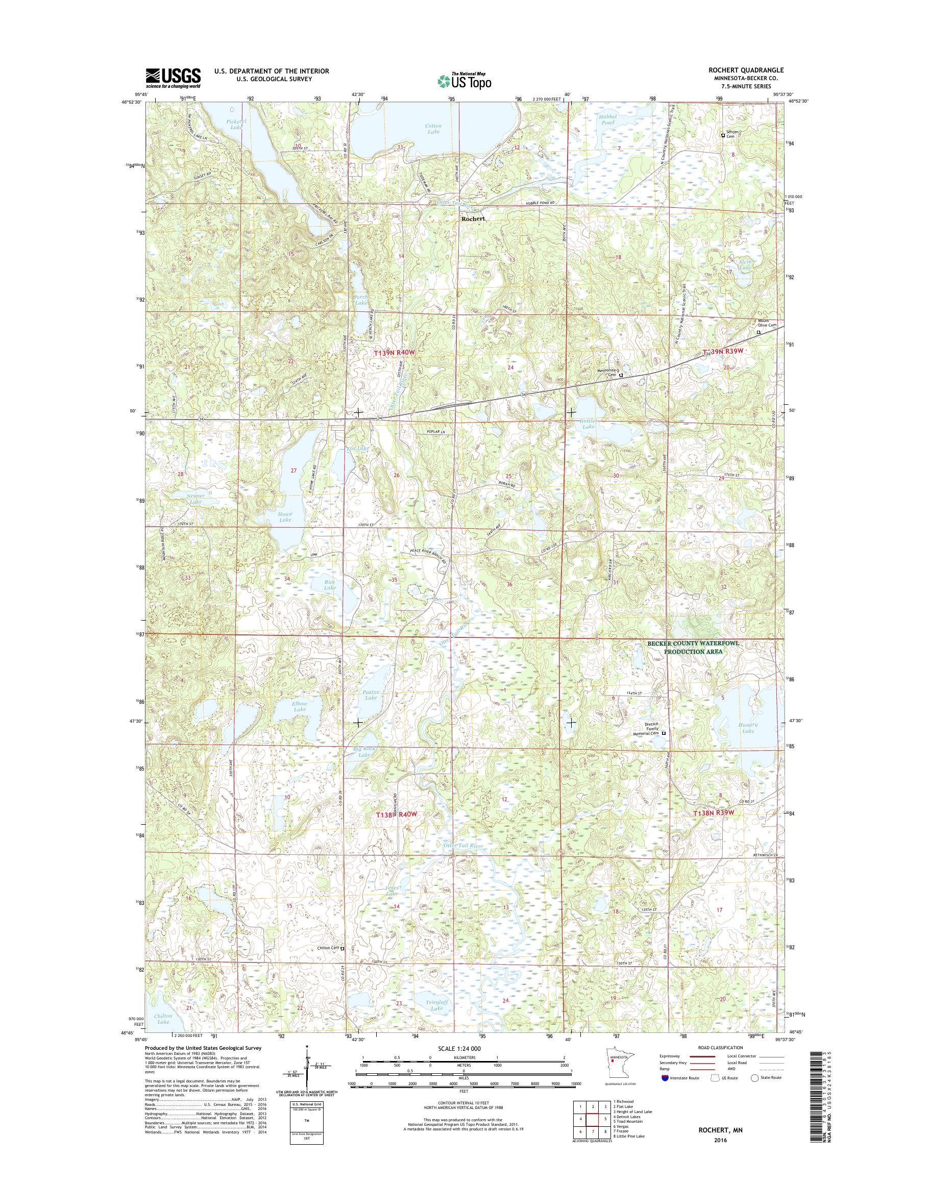 MyTopo Rochert, Minnesota USGS Quad Topo Map