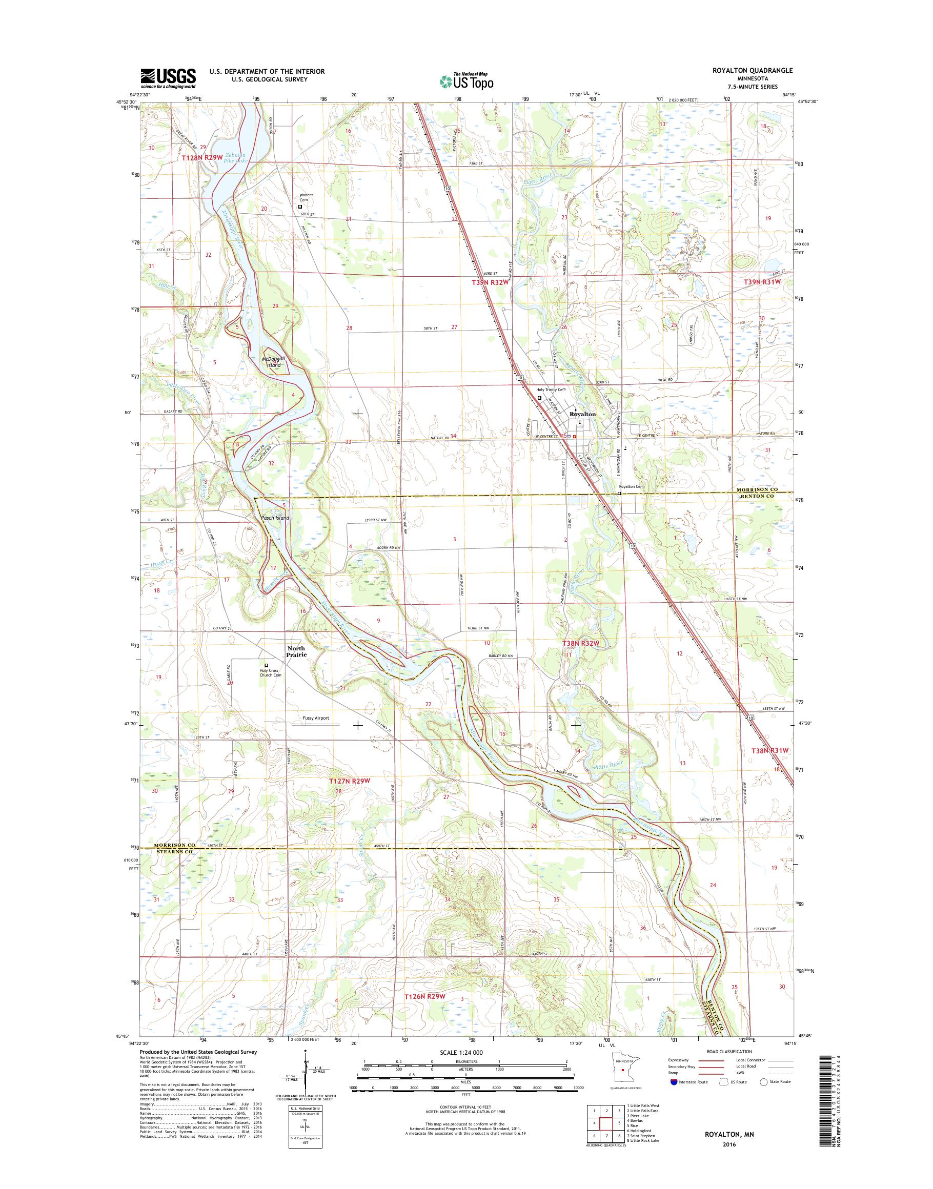 MyTopo Royalton, Minnesota USGS Quad Topo Map