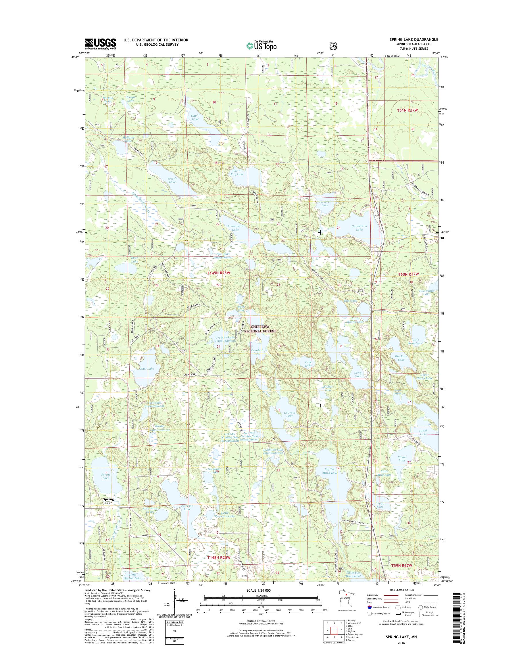 MyTopo Spring Lake, Minnesota USGS Quad Topo Map