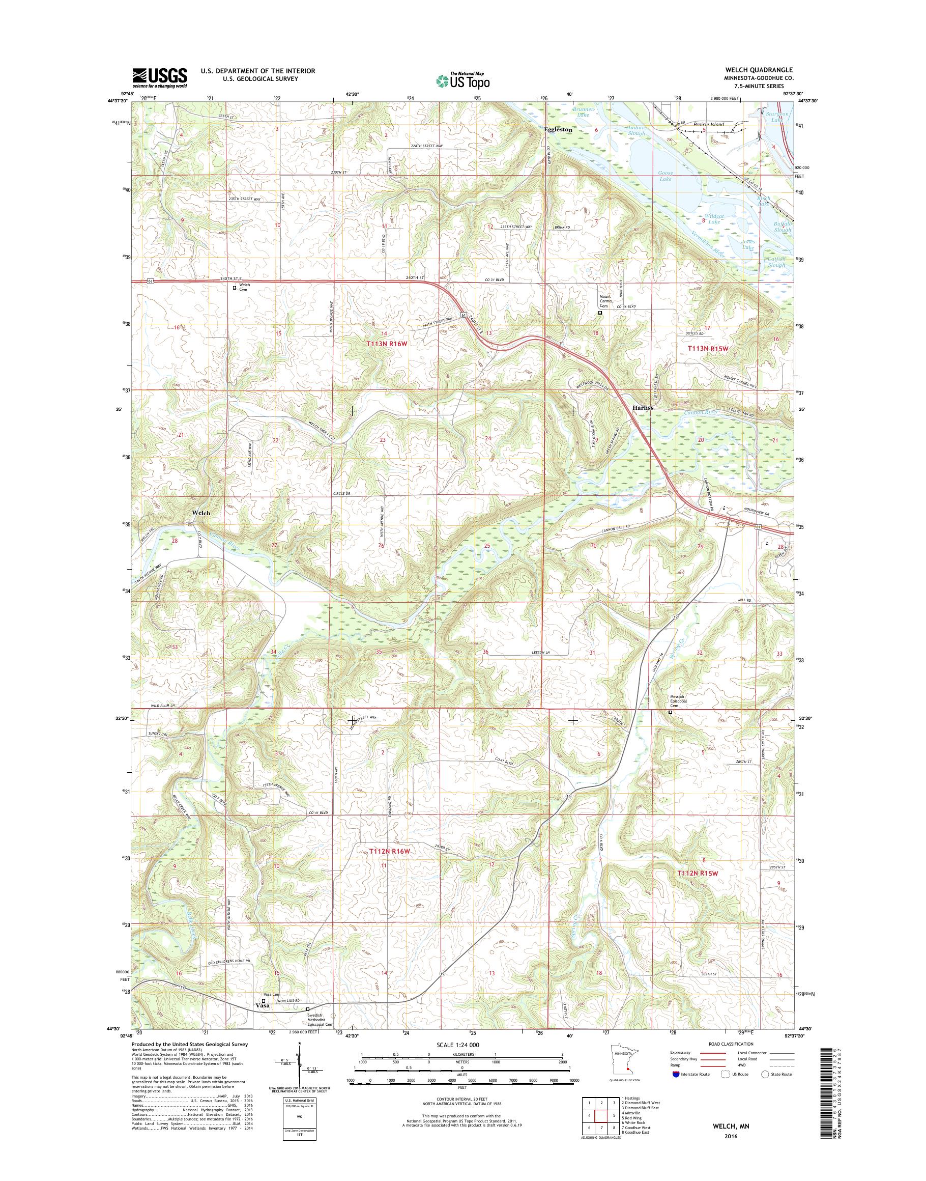 MyTopo Welch, Minnesota USGS Quad Topo Map