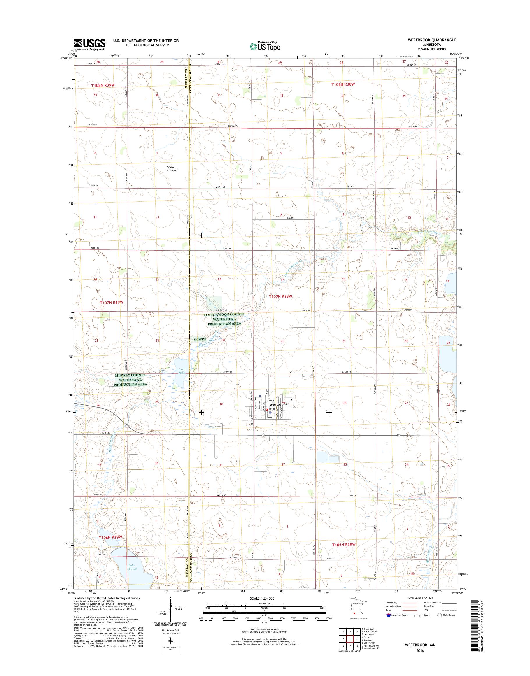 MyTopo Westbrook, Minnesota USGS Quad Topo Map