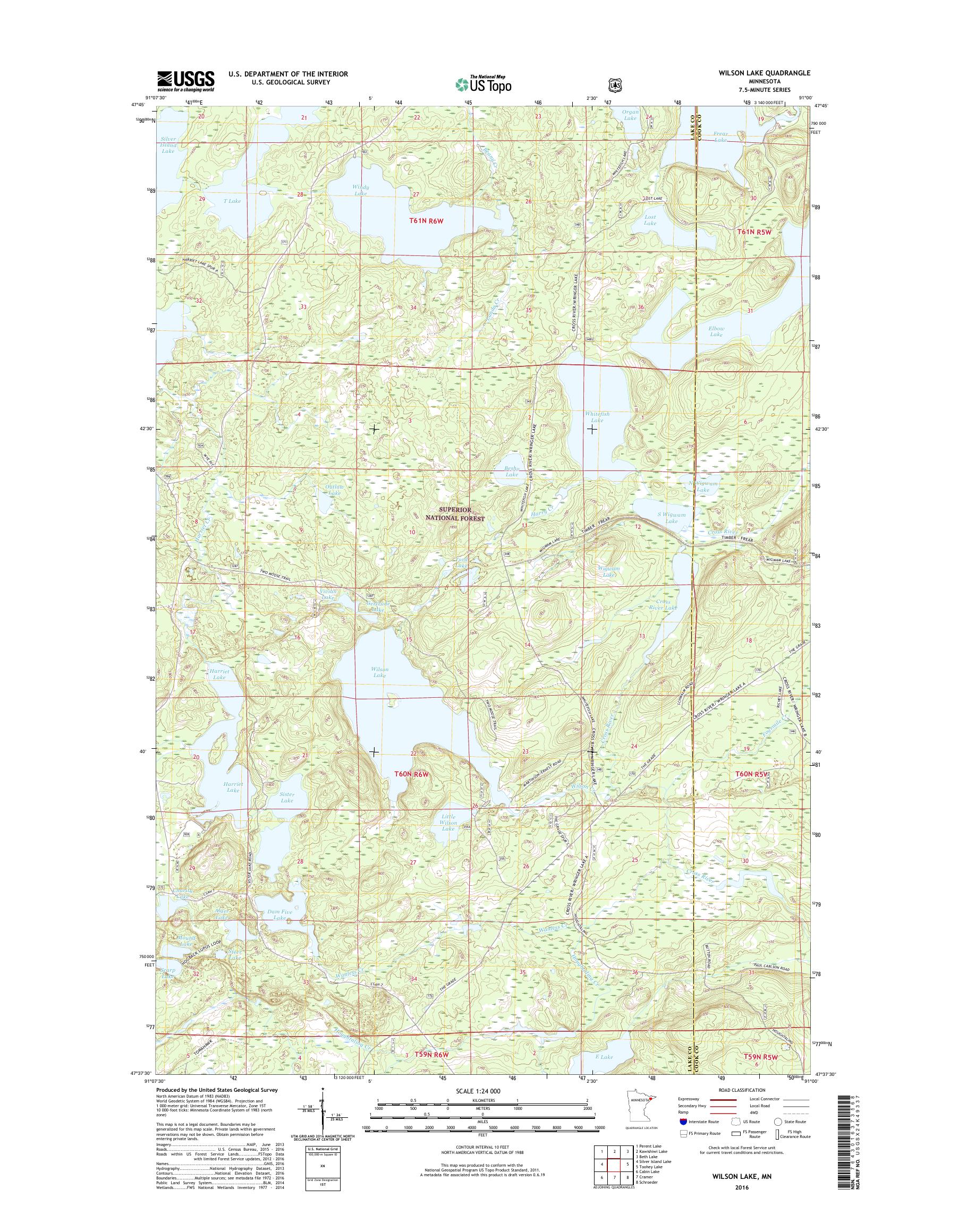 MyTopo Wilson Lake, Minnesota USGS Quad Topo Map