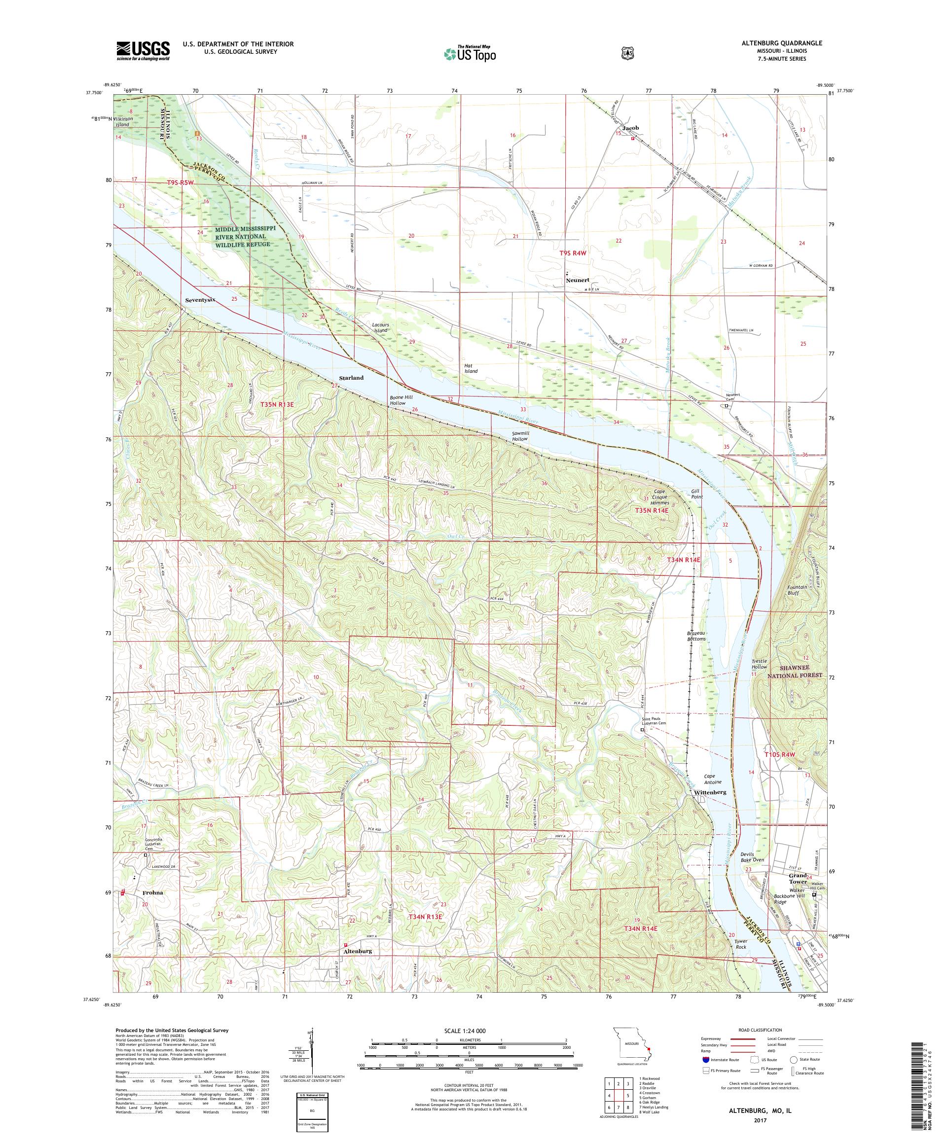 MyTopo Altenburg, Missouri USGS Quad Topo Map