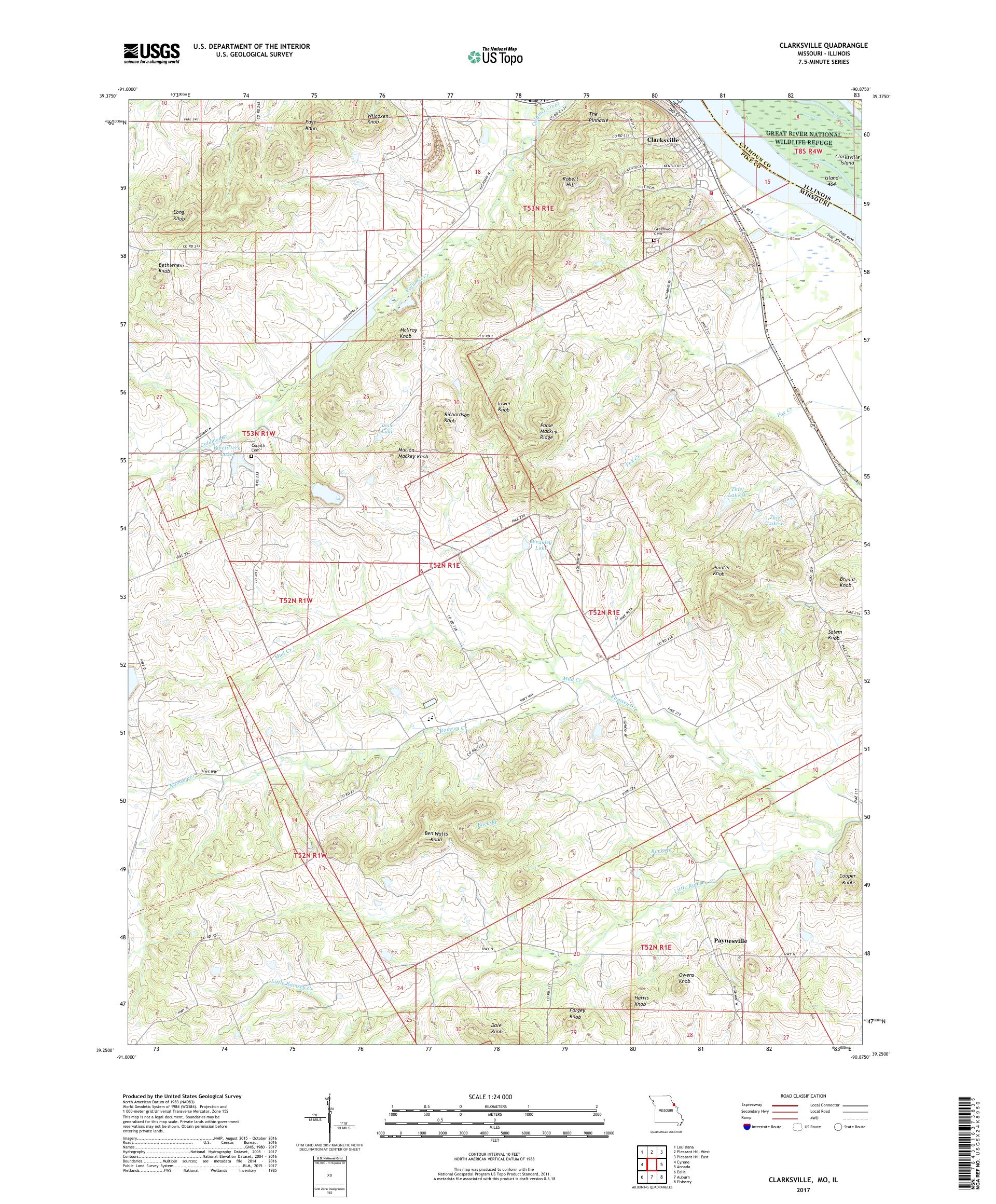 MyTopo Clarksville, Missouri USGS Quad Topo Map
