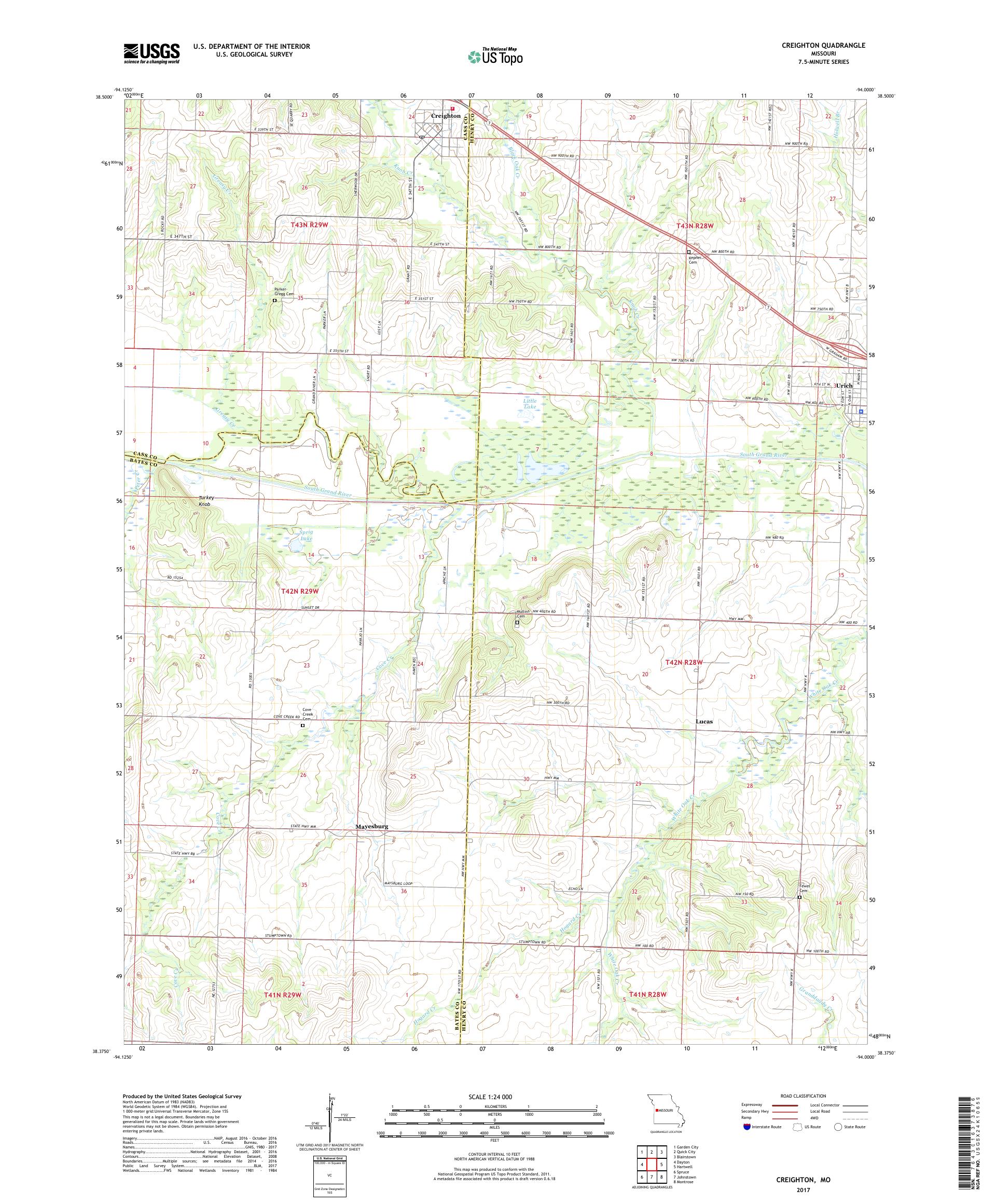 MyTopo Creighton, Missouri USGS Quad Topo Map