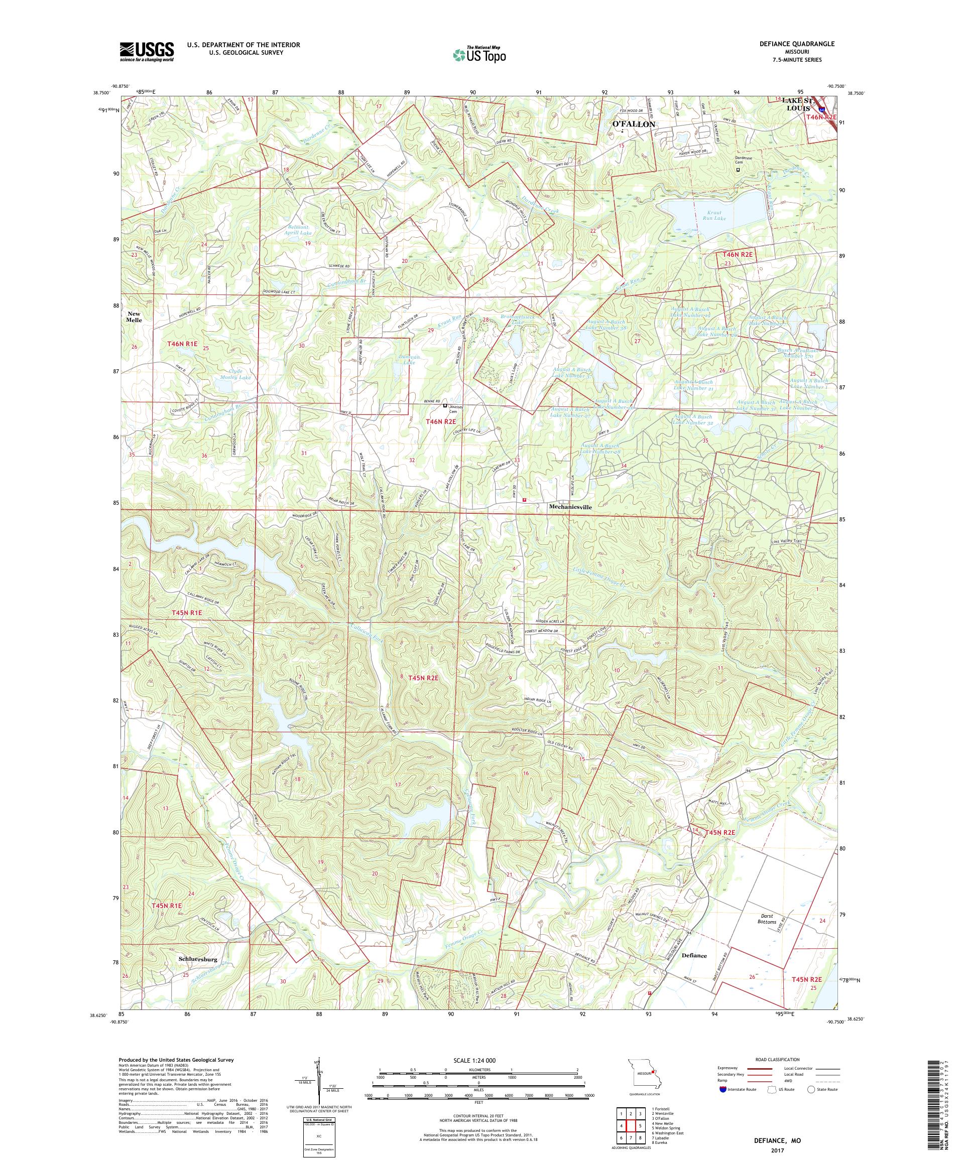 MyTopo Defiance, Missouri USGS Quad Topo Map