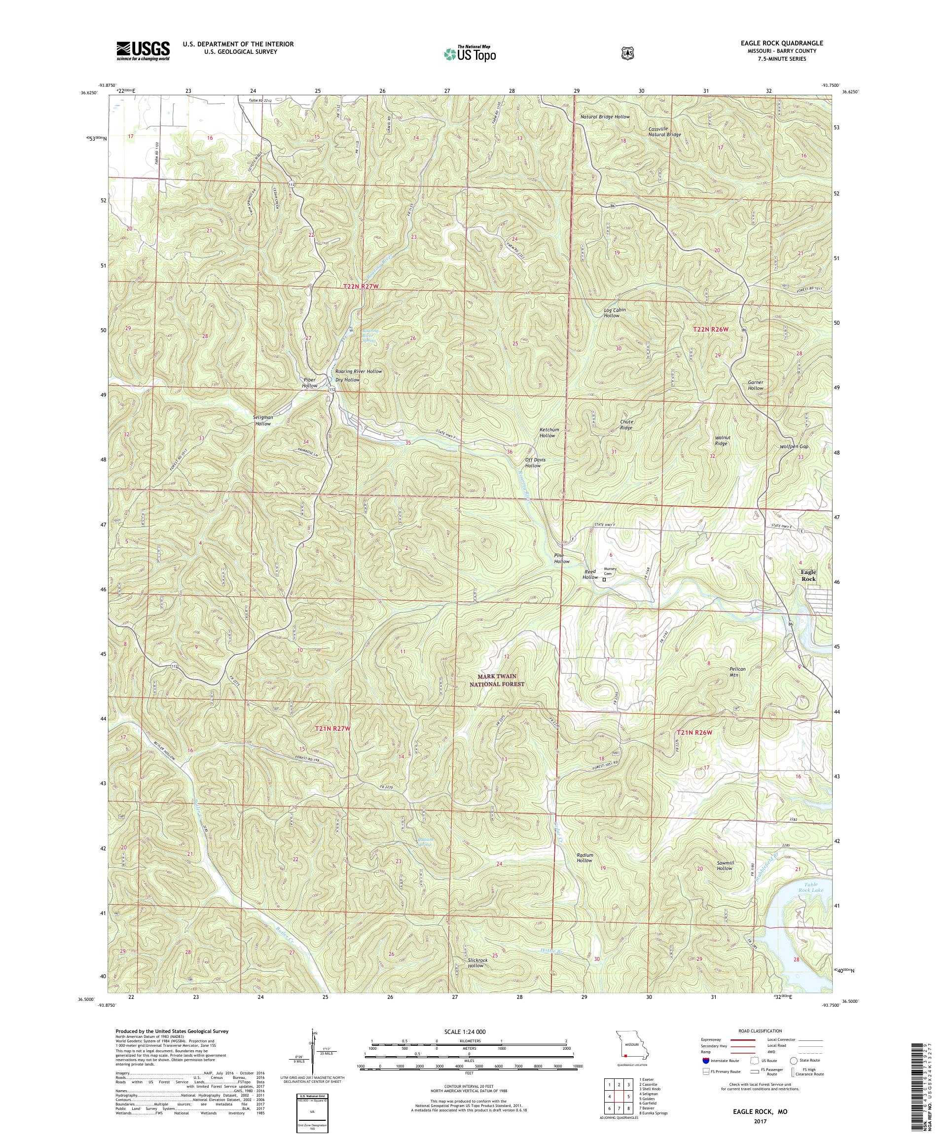 MyTopo Eagle Rock, Missouri USGS Quad Topo Map