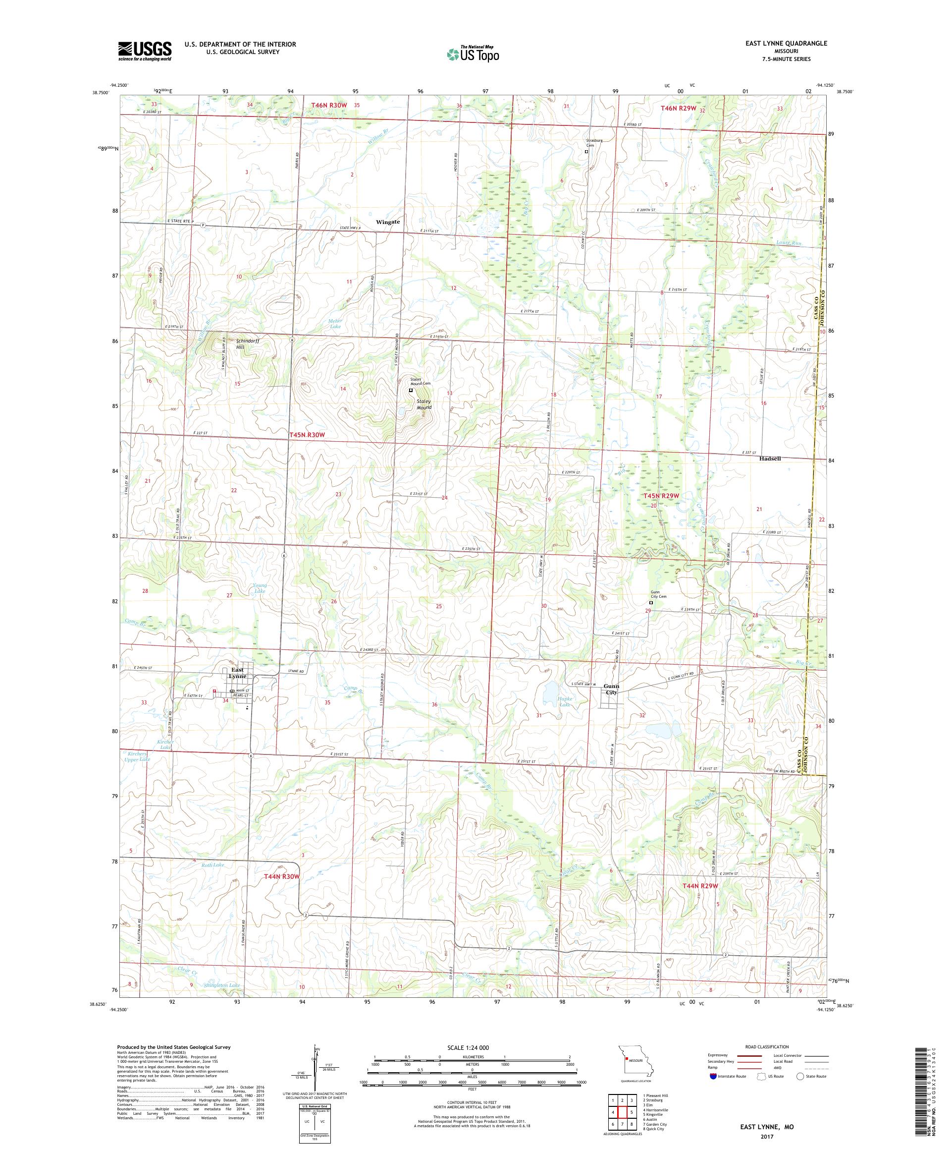 MyTopo East Lynne, Missouri USGS Quad Topo Map
