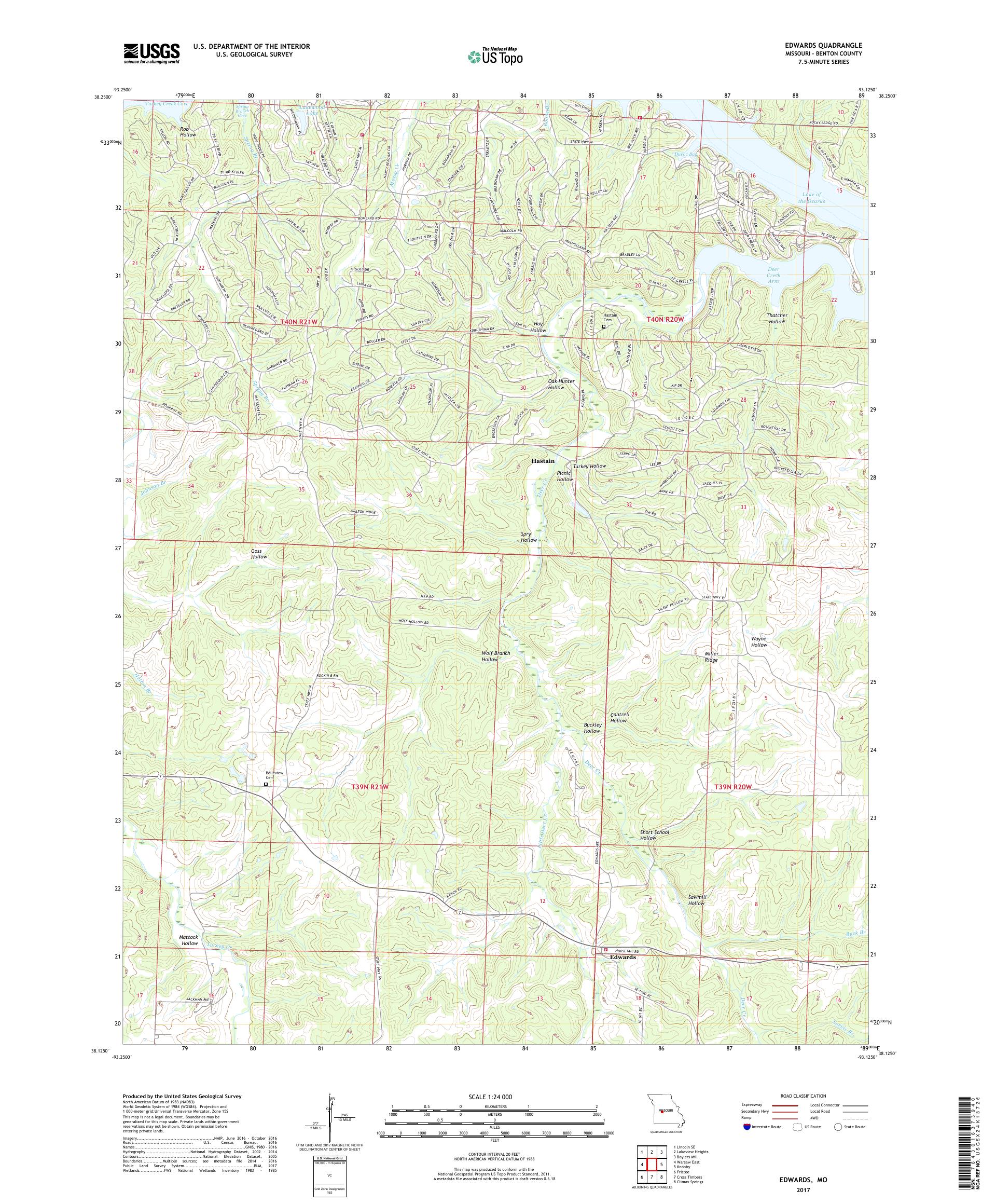 MyTopo Edwards, Missouri USGS Quad Topo Map
