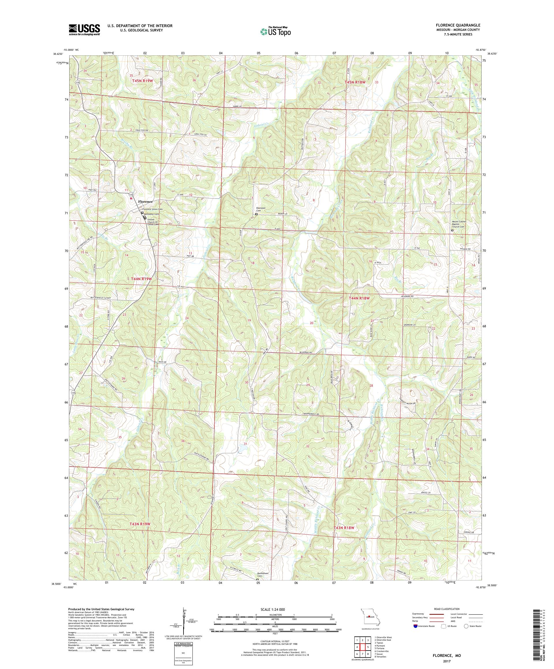 MyTopo Florence, Missouri USGS Quad Topo Map