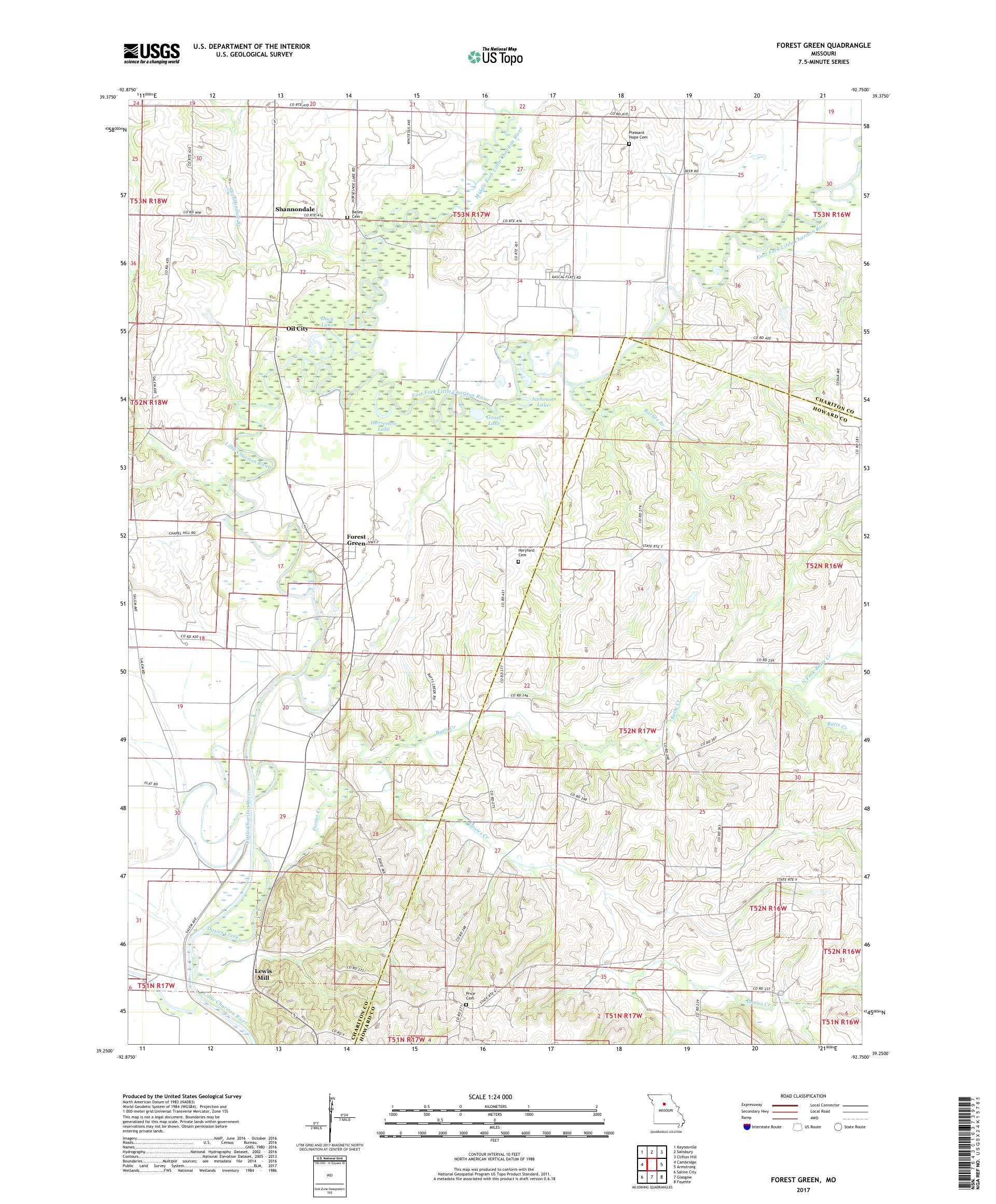 MyTopo Forest Green, Missouri USGS Quad Topo Map