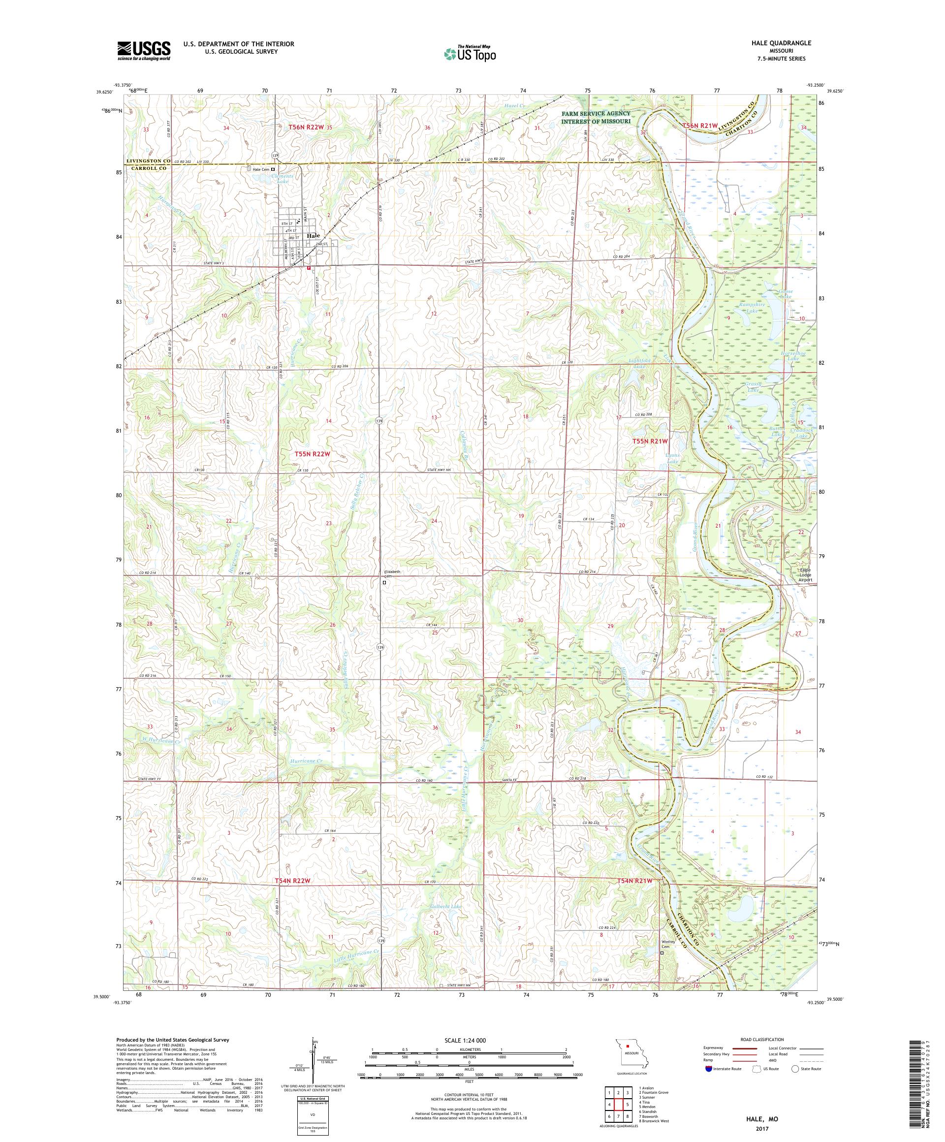 MyTopo Hale, Missouri USGS Quad Topo Map
