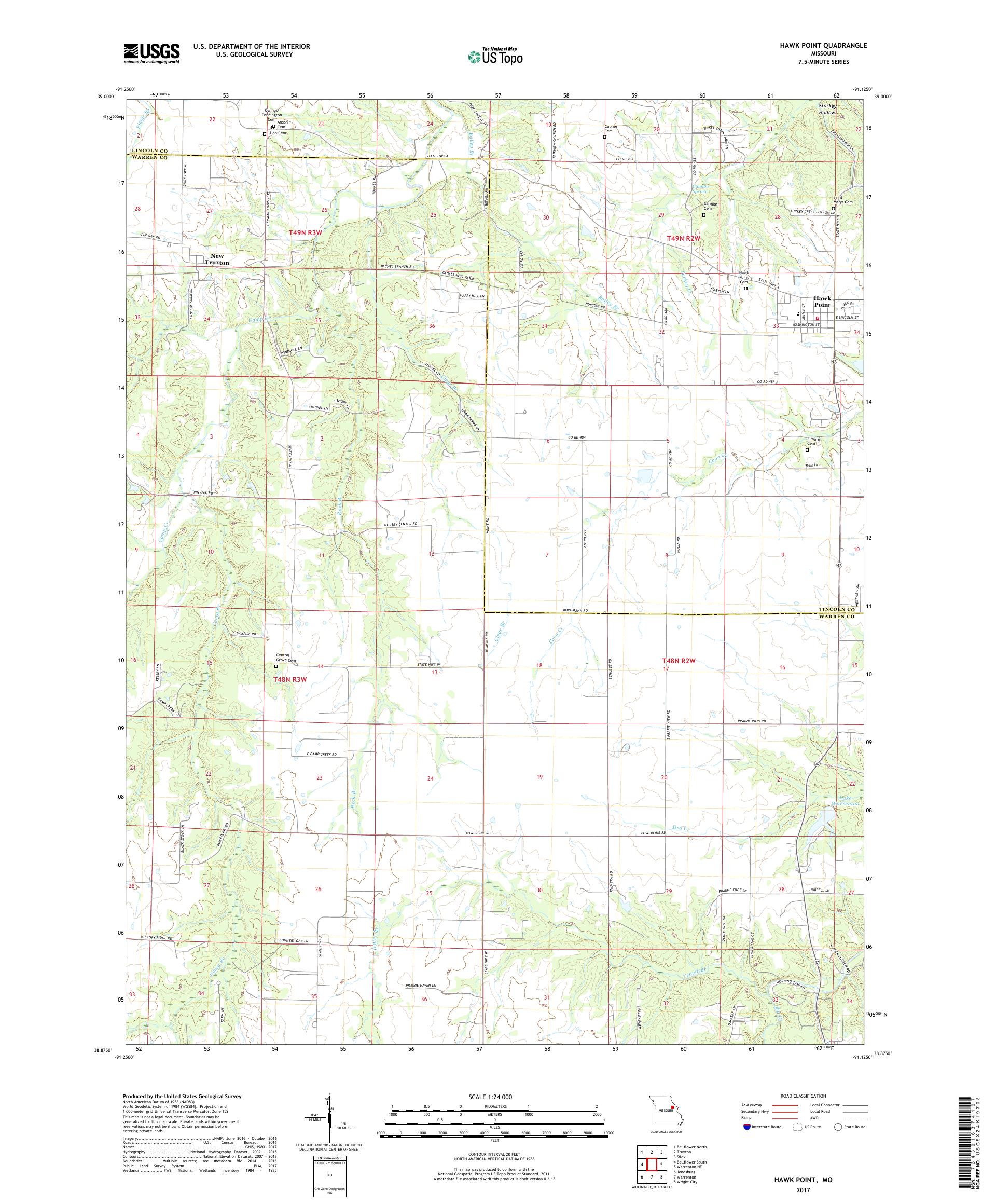 MyTopo Hawk Point, Missouri USGS Quad Topo Map