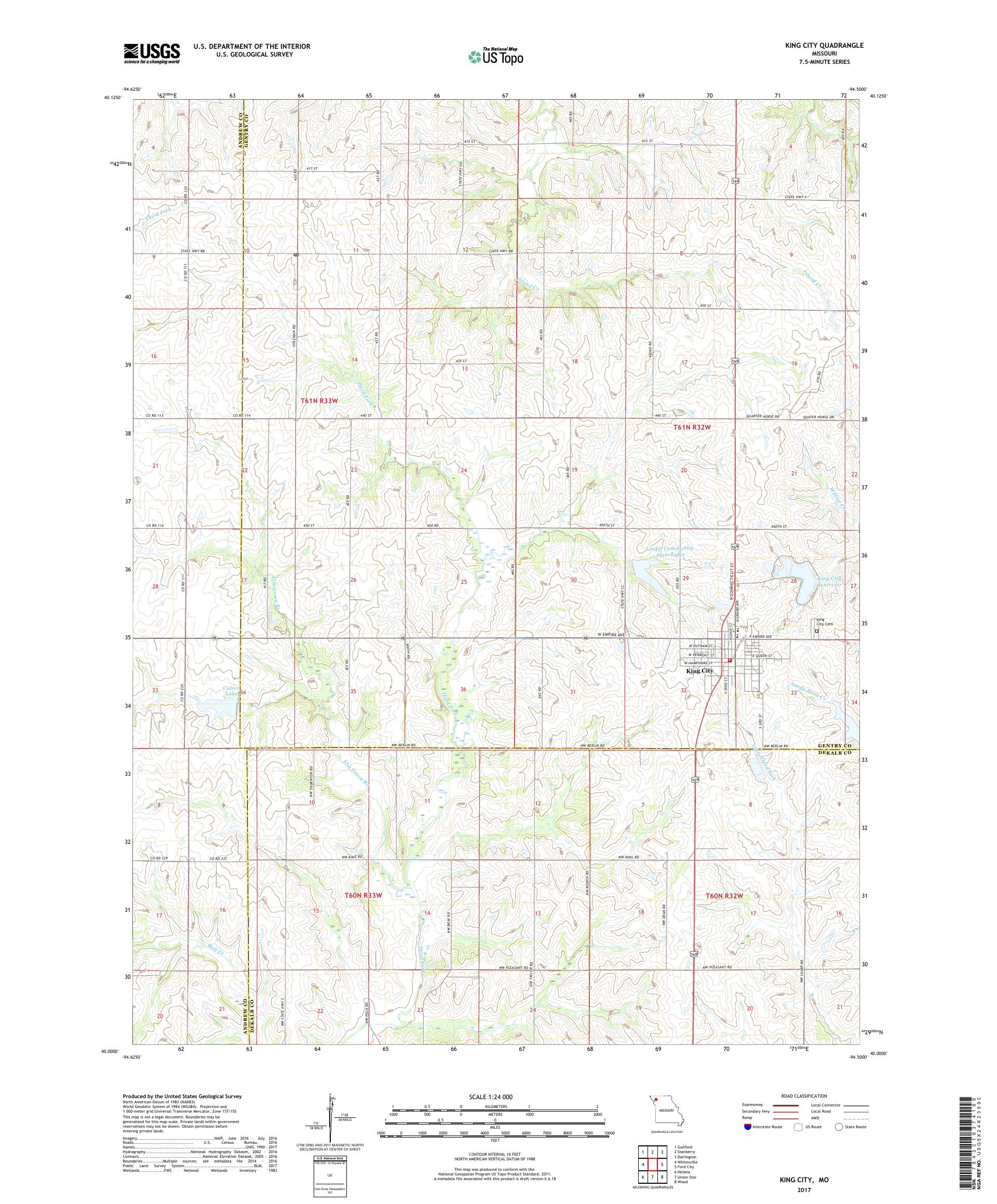 MyTopo King City, Missouri USGS Quad Topo Map