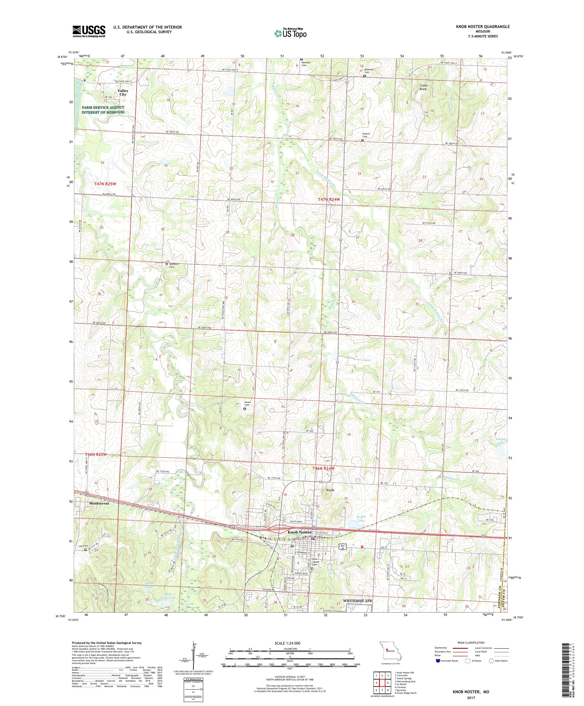 MyTopo Knob Noster, Missouri USGS Quad Topo Map