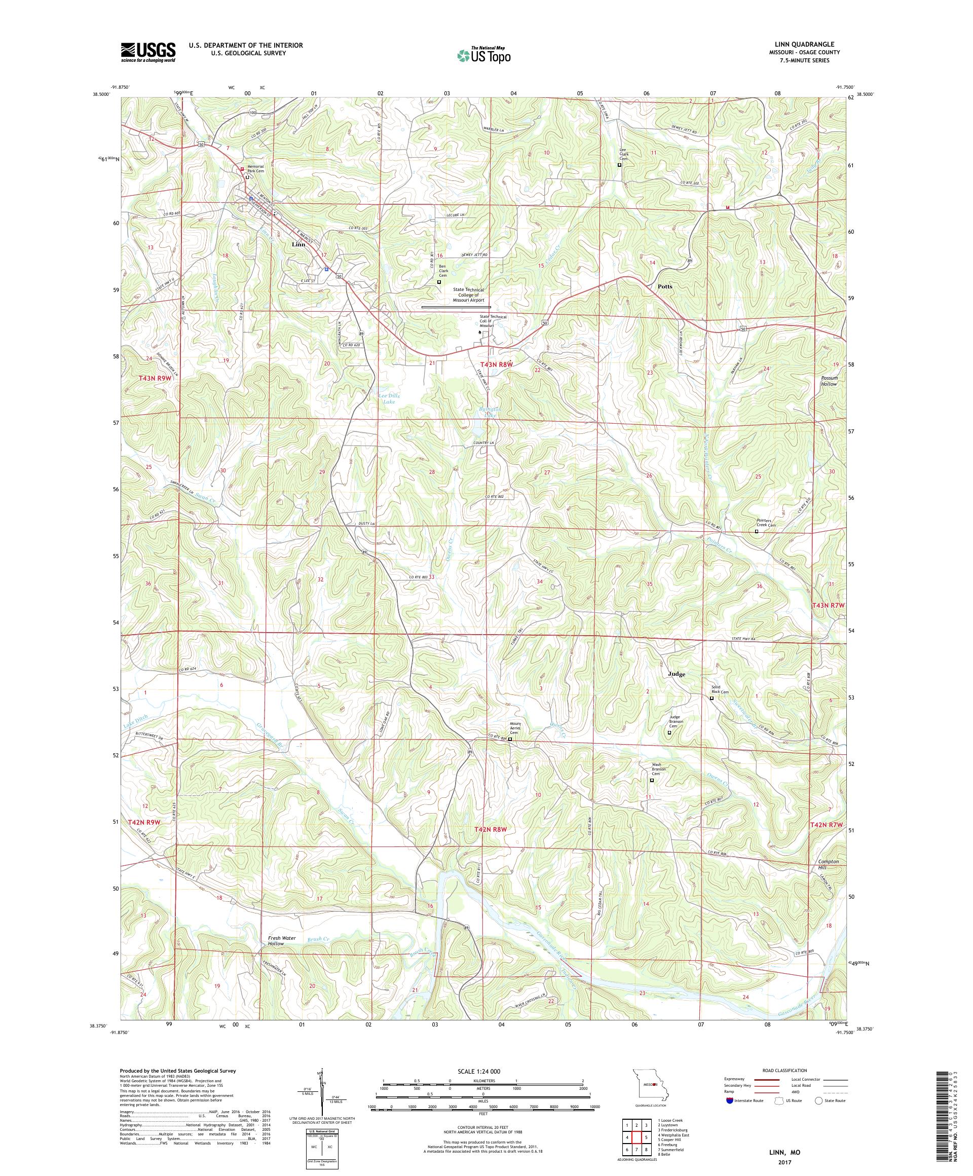 MyTopo Linn, Missouri USGS Quad Topo Map