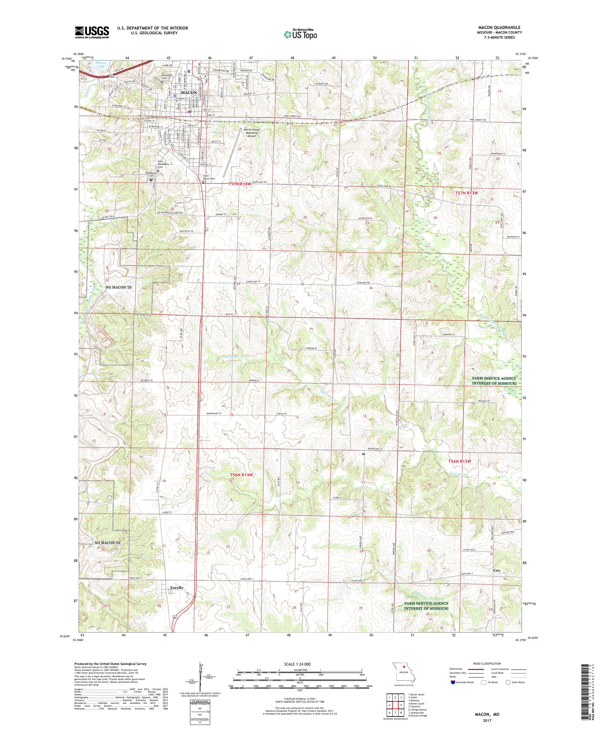 MyTopo Macon, Missouri USGS Quad Topo Map