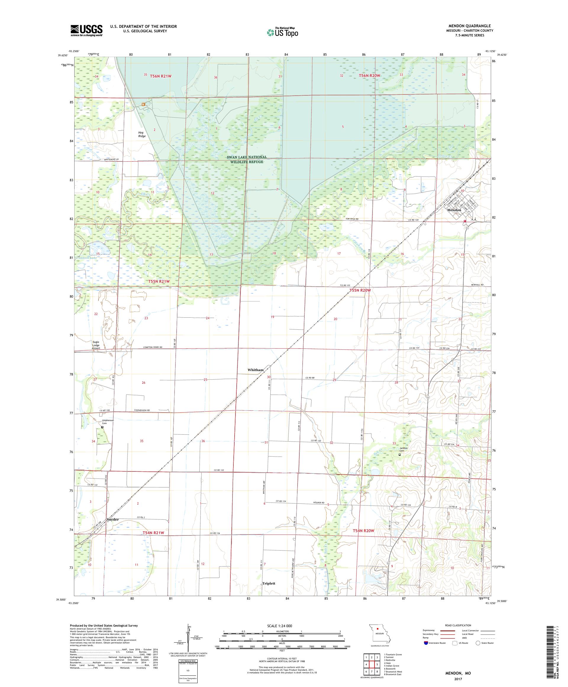 MyTopo Mendon, Missouri USGS Quad Topo Map