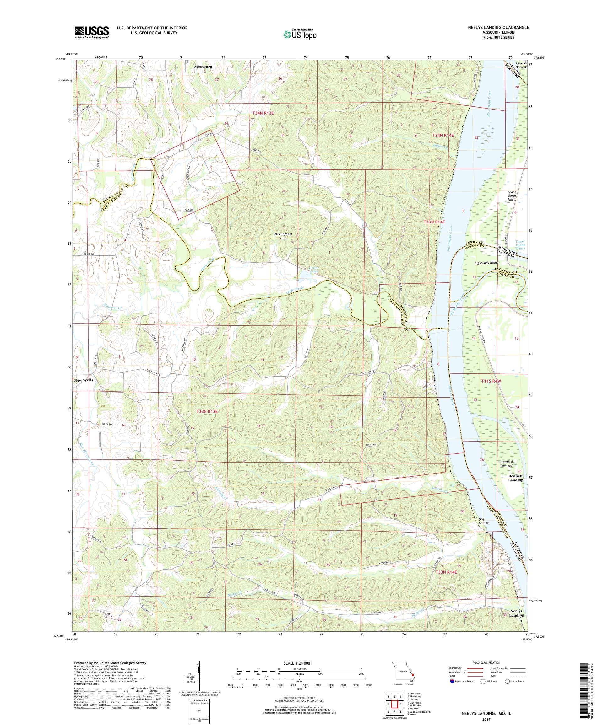 MyTopo Neelys Landing, Missouri USGS Quad Topo Map