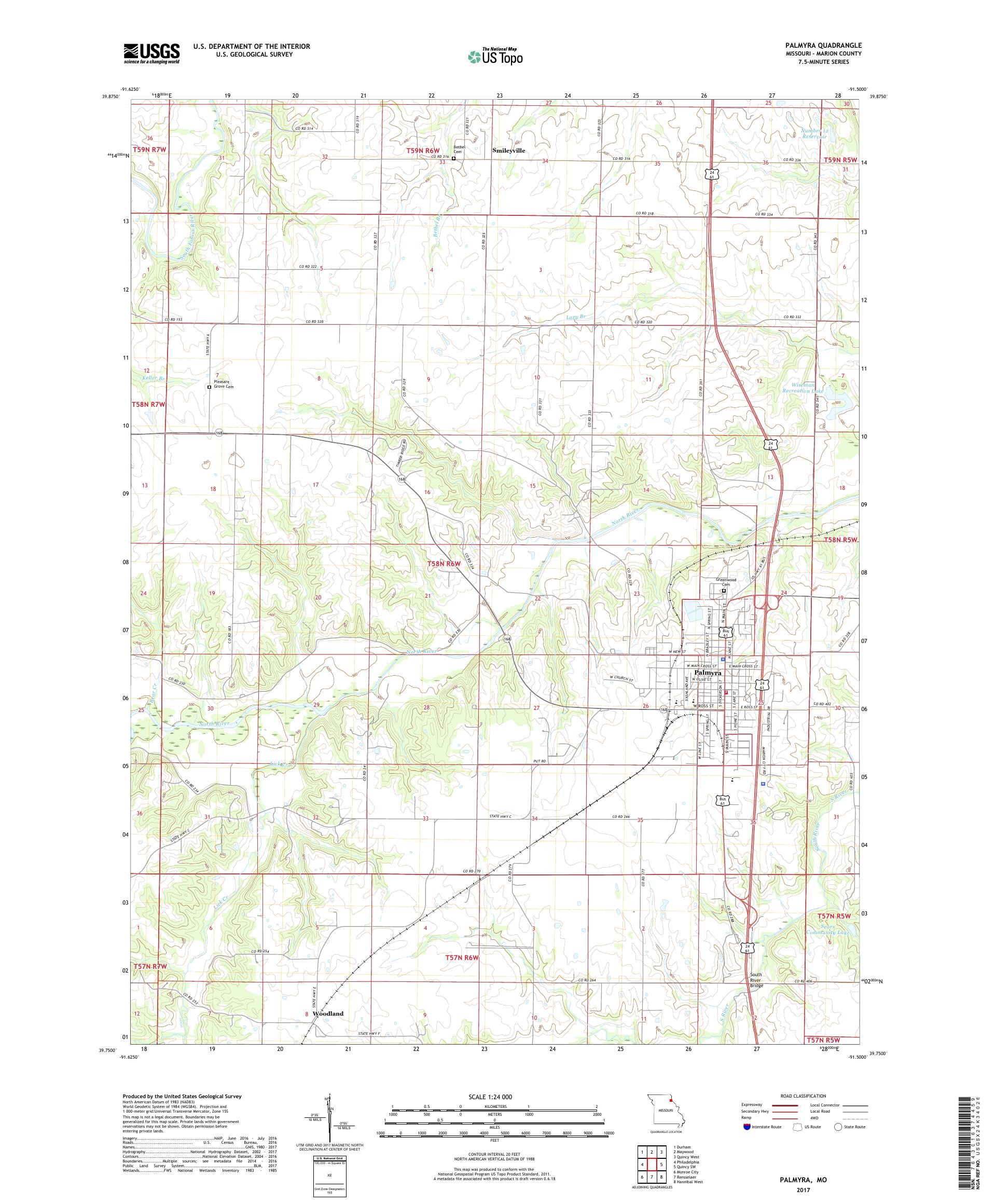 Palmyra Missouri Map