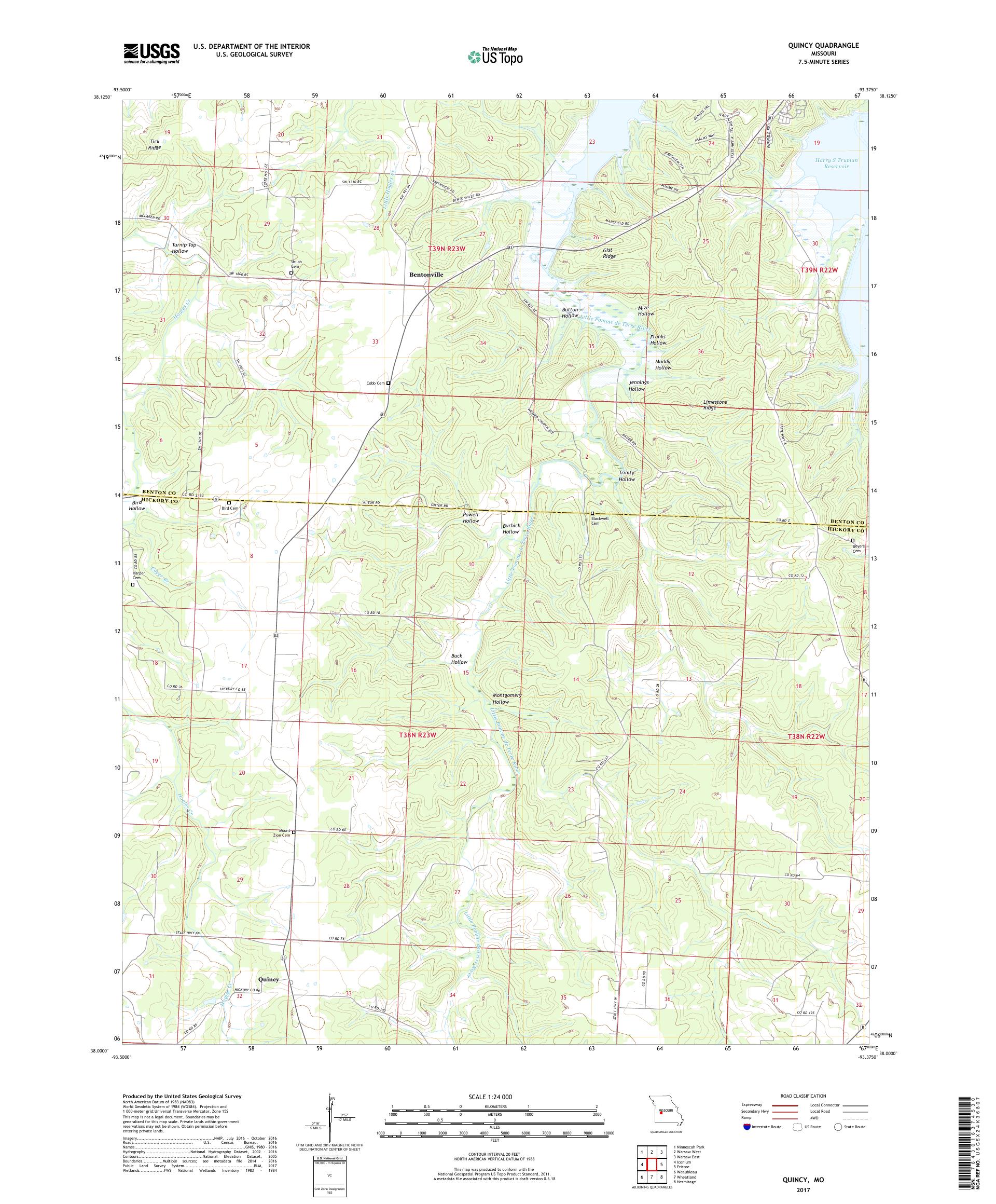 MyTopo Quincy, Missouri USGS Quad Topo Map