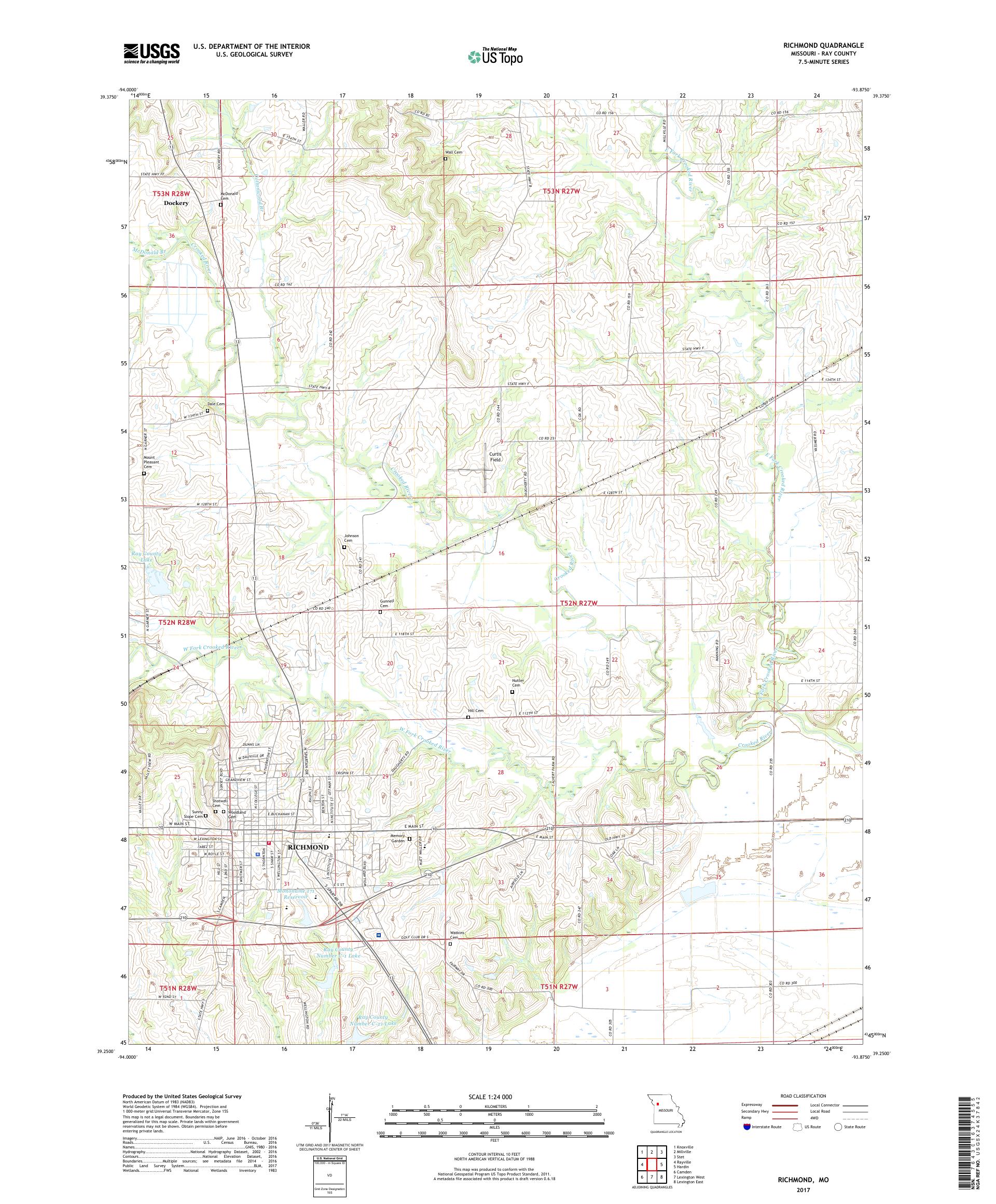 MyTopo Richmond, Missouri USGS Quad Topo Map