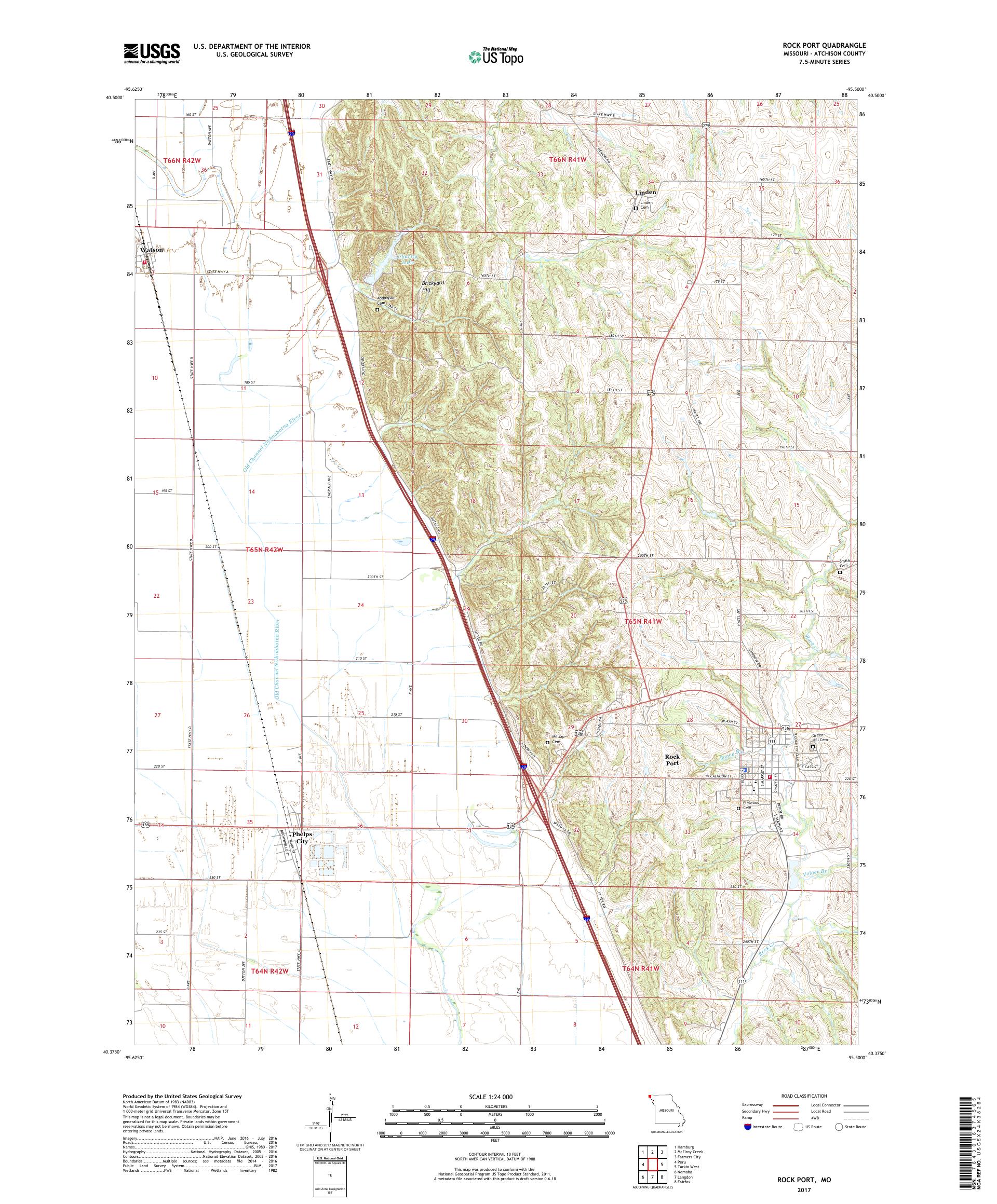 MyTopo Rock Port, Missouri USGS Quad Topo Map